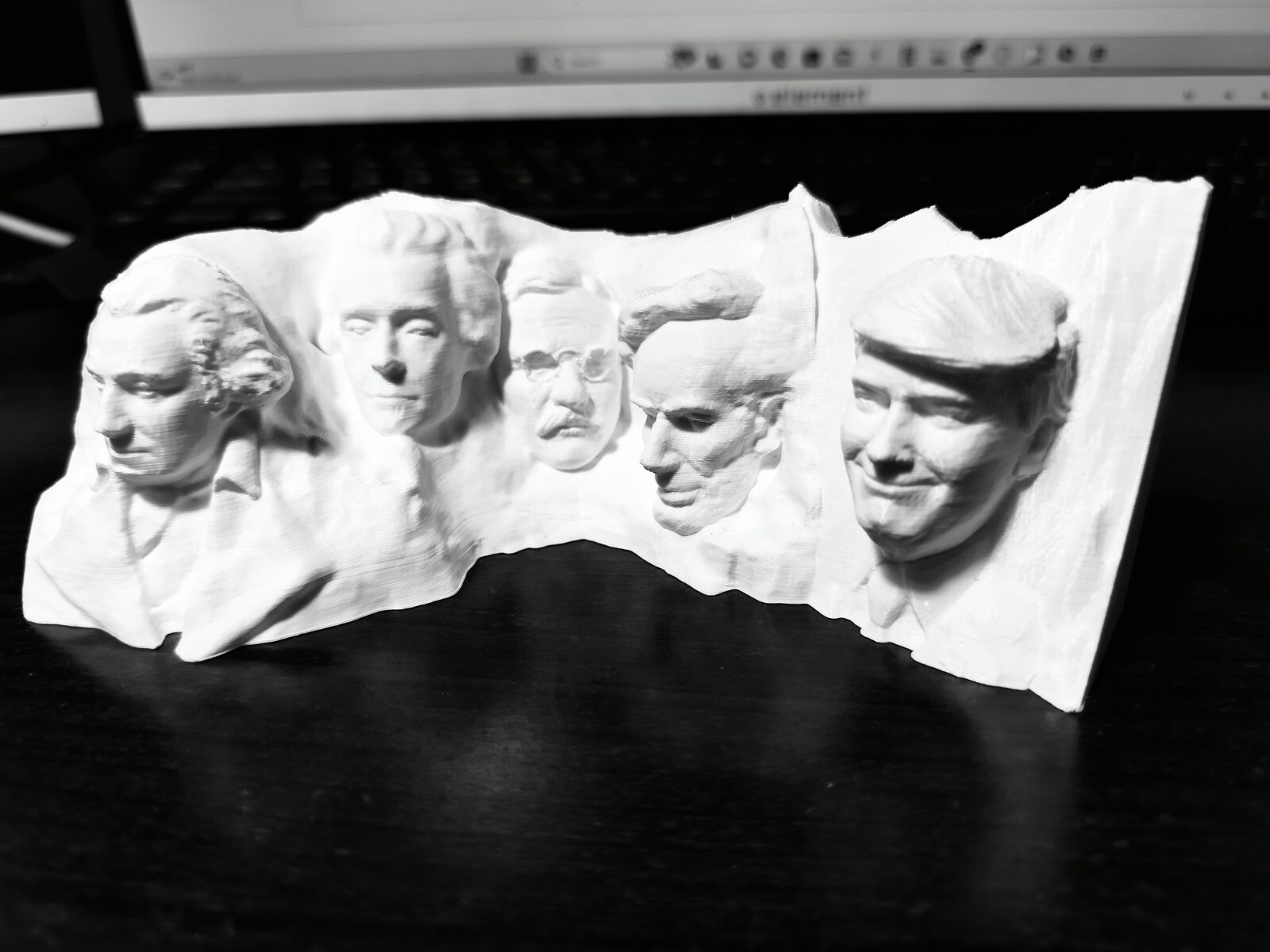 6″ Smiling President Donald Trump Mount Rushmore TrumpMore MAGA 3D Printed White
