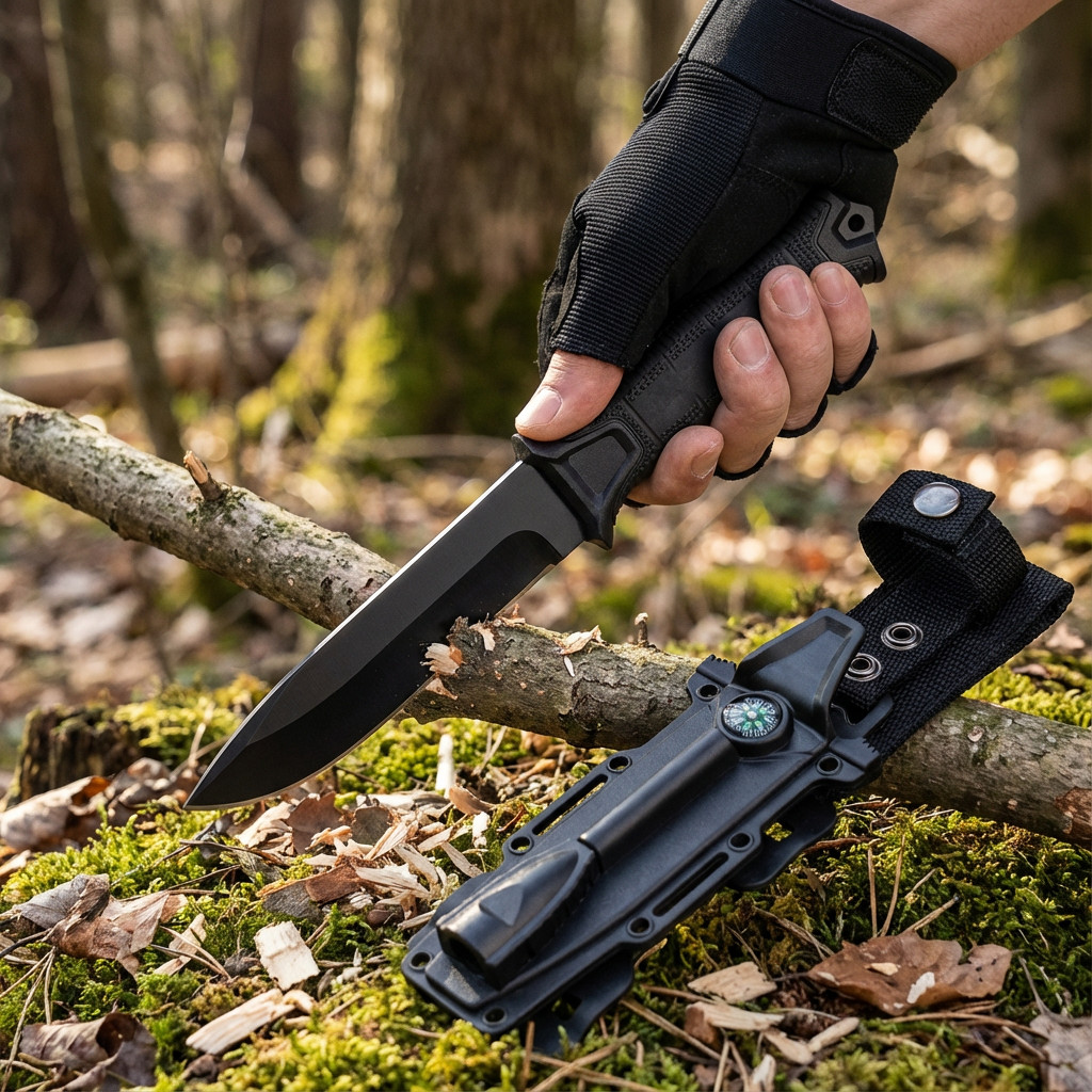 5Cr Steel Outdoor Fixed Blade, Anti-Slip Handle & Tactical Sheath for Camping