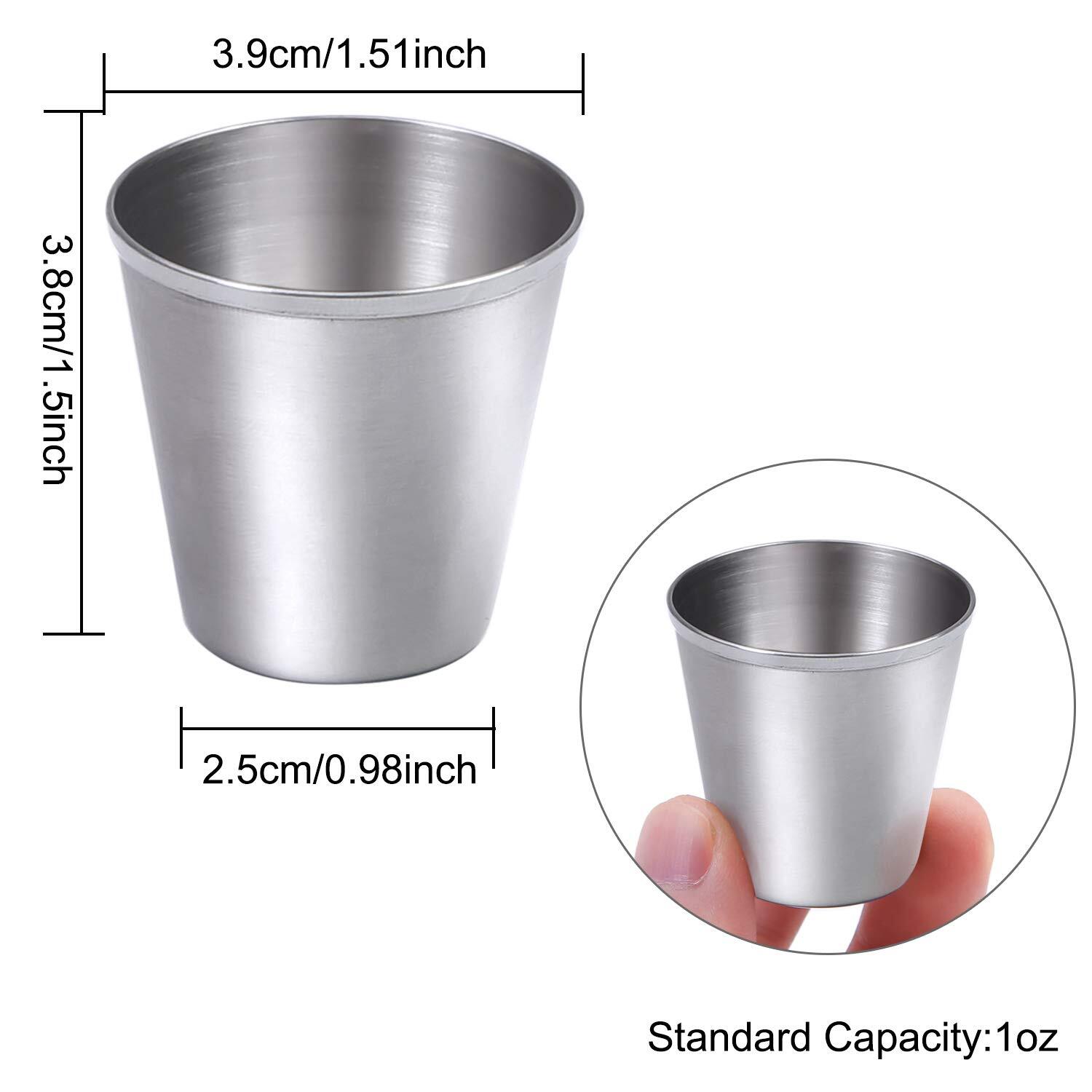 Stainless Steel Shot Cups 12-Pack 1-Ounce Tumblers for Drinking Durable Use