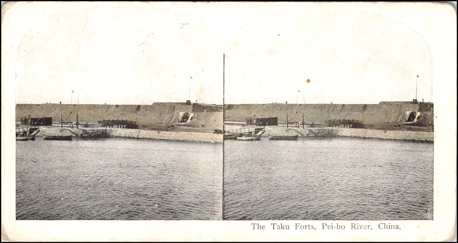 CHINA, The Taku Forts, Pei-ho River–Stereoview #LD32