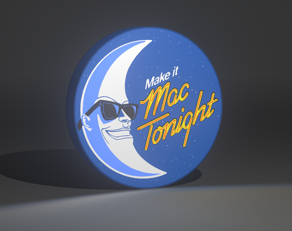 McDonalds Mac Tonight Moon – USB Lighted LED Sign – Man Cave – Arcade – Retro