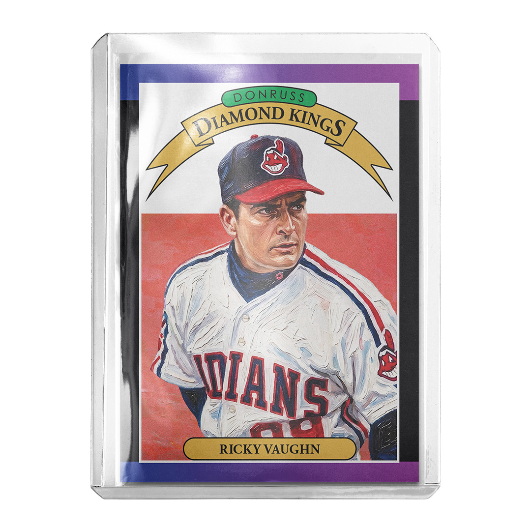 Custom Ricky Vaughn 1989 Novelty Baseball Card Diamond Kings Major League Retro