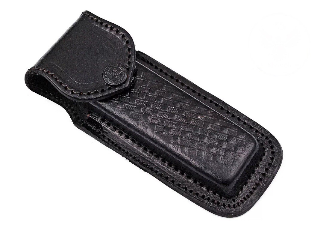 5″ Vintage Dark Brown Black Sheath for Buck 110 Pocket Folding Knife Pouch