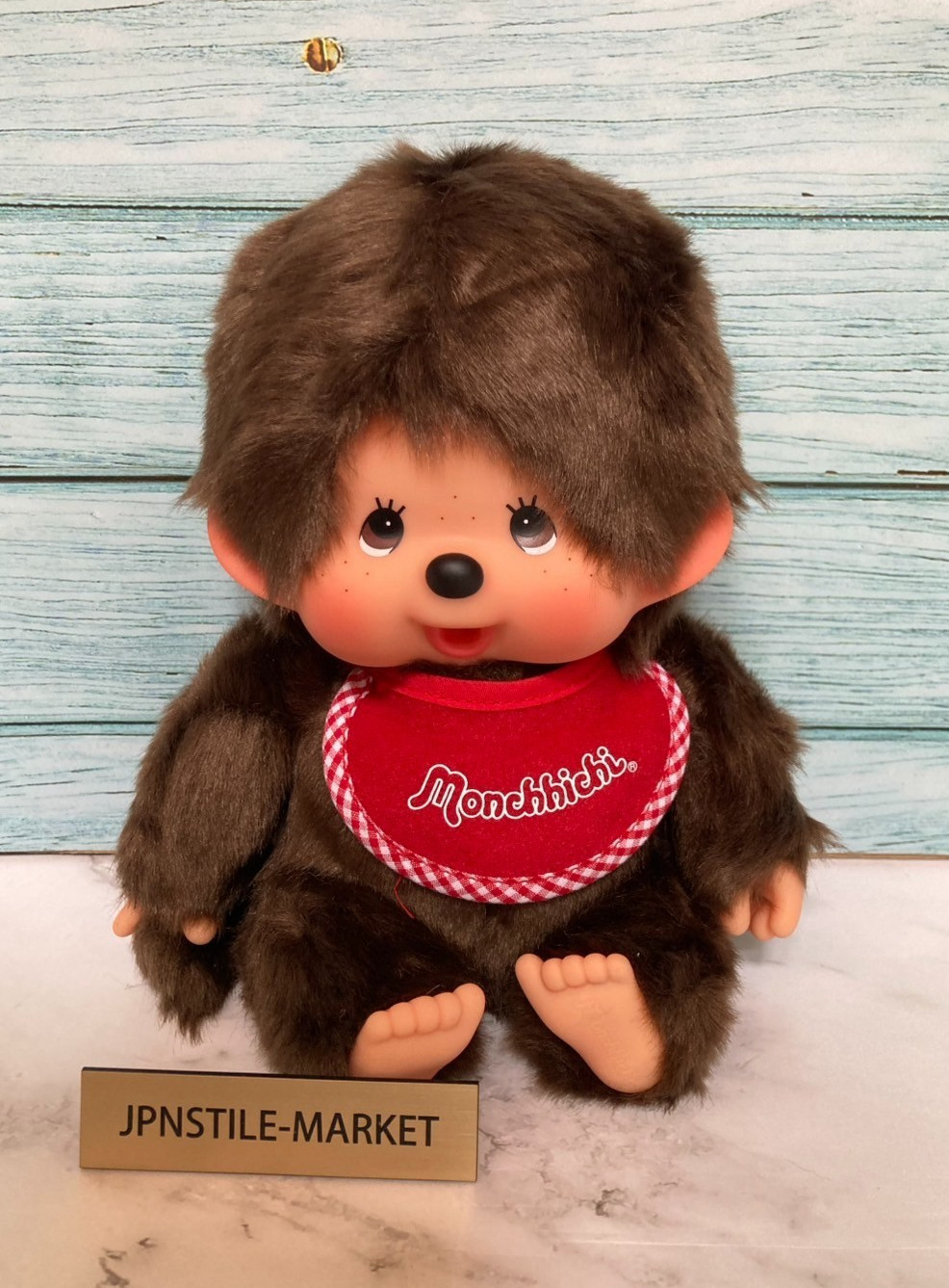 Sekiguchi Monchhichi Premium Standard M Size Boy Sitting Plush Doll Collectible