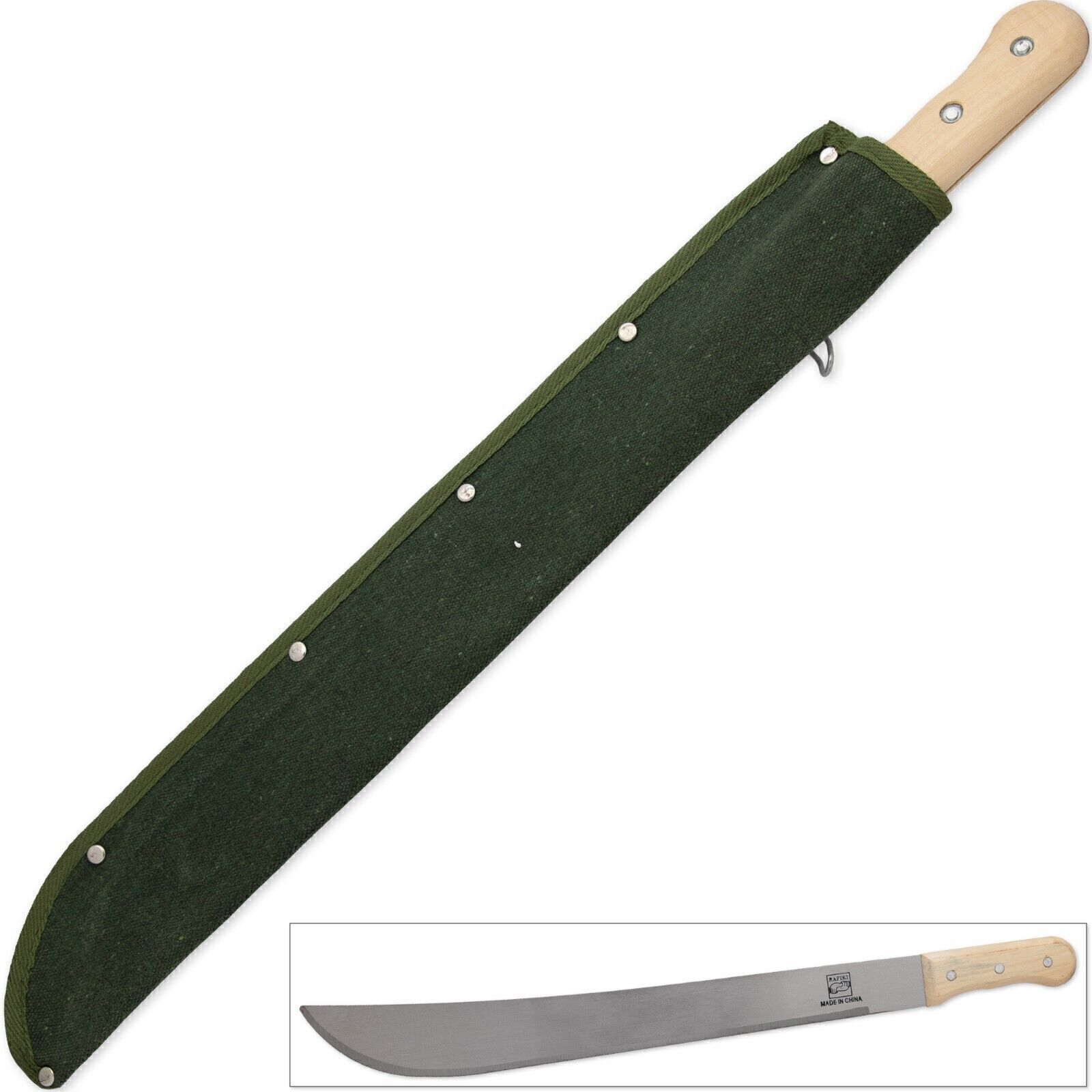 HIGH CARBON STEEL BUSH STYLE OUTDOOR MACHETE KNIFE FUL TANG |19″ BLADE YARD TOOL