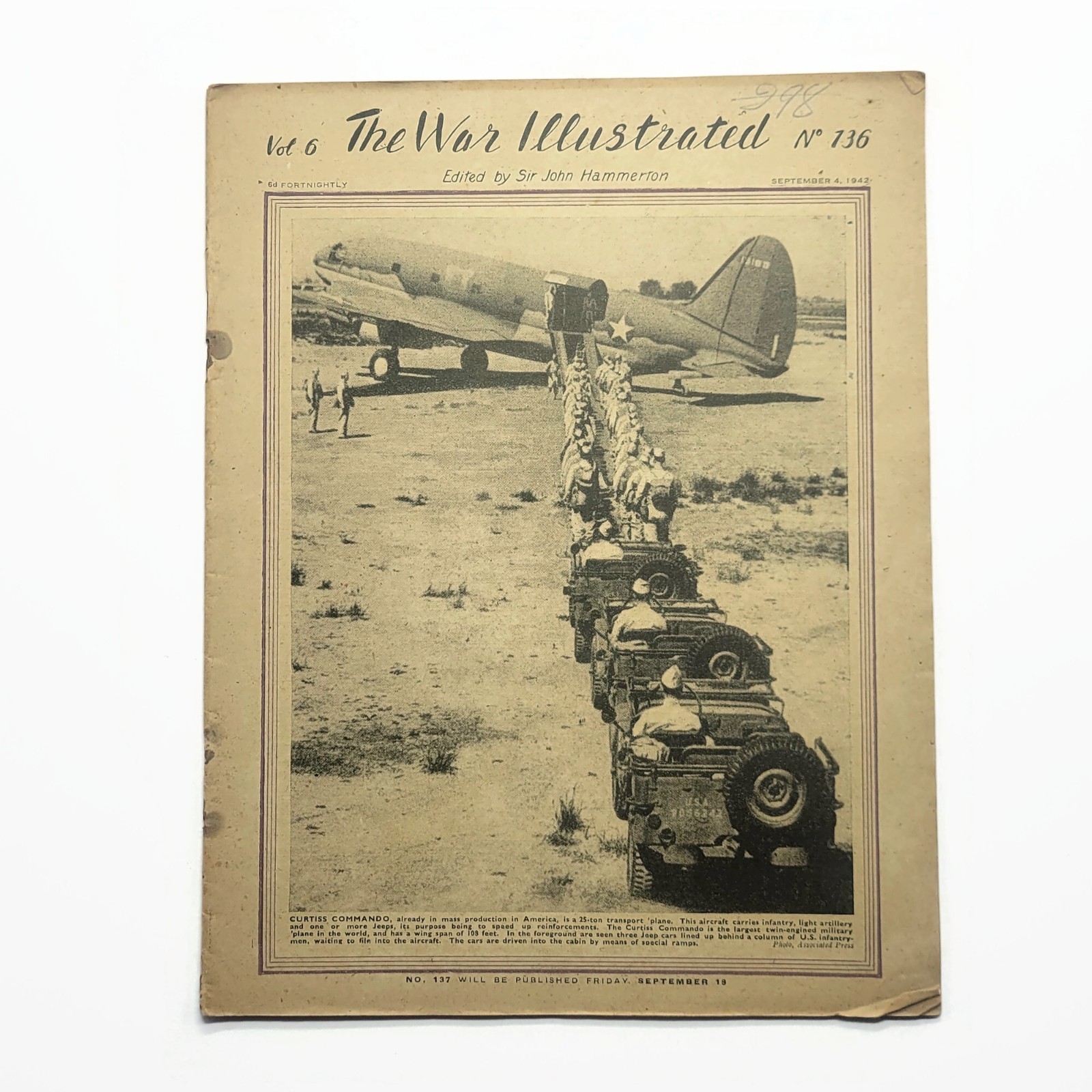 Vintage September 1942 WW2 World War 2 Illustrated History WWII Magazine