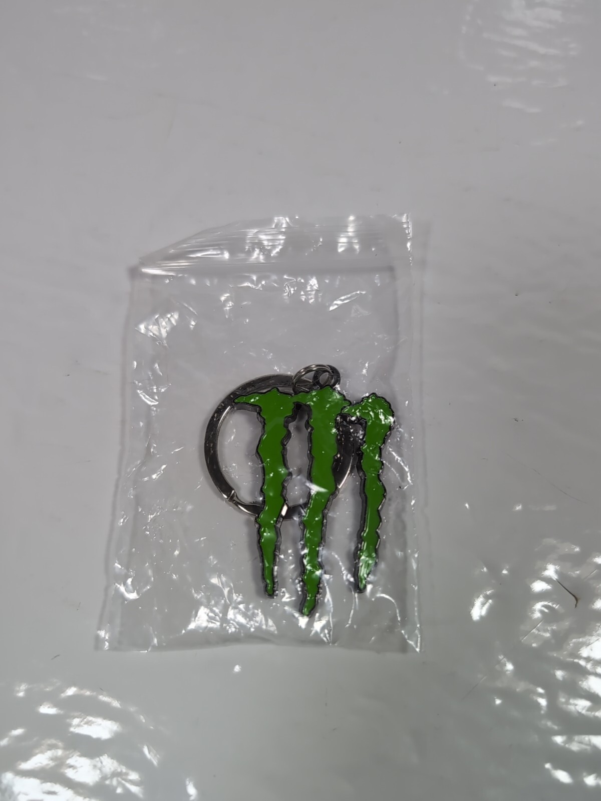 Monster Energy Drink Keychain Key Ring Green Logo Metal Enamel Swag Brand New!!