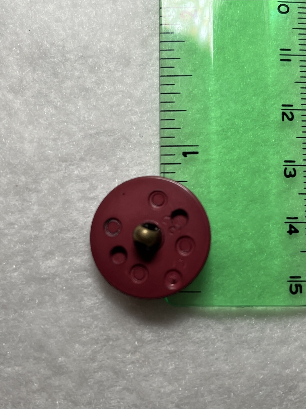 4 Vtg 3/4” Engraved Brass Pink Mauve Mackintosh Buttons 1935, Rare, Collectible