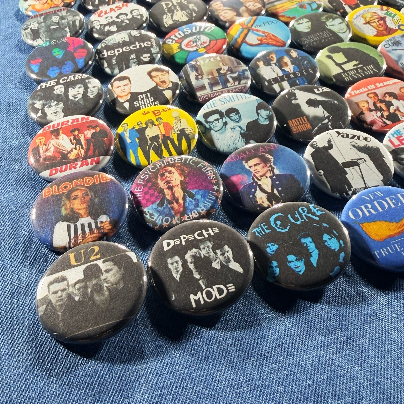 80’s Music New Wave 1″ Pinback Buttons Post Punk Pop Rock Synth Retro, 56 Pins