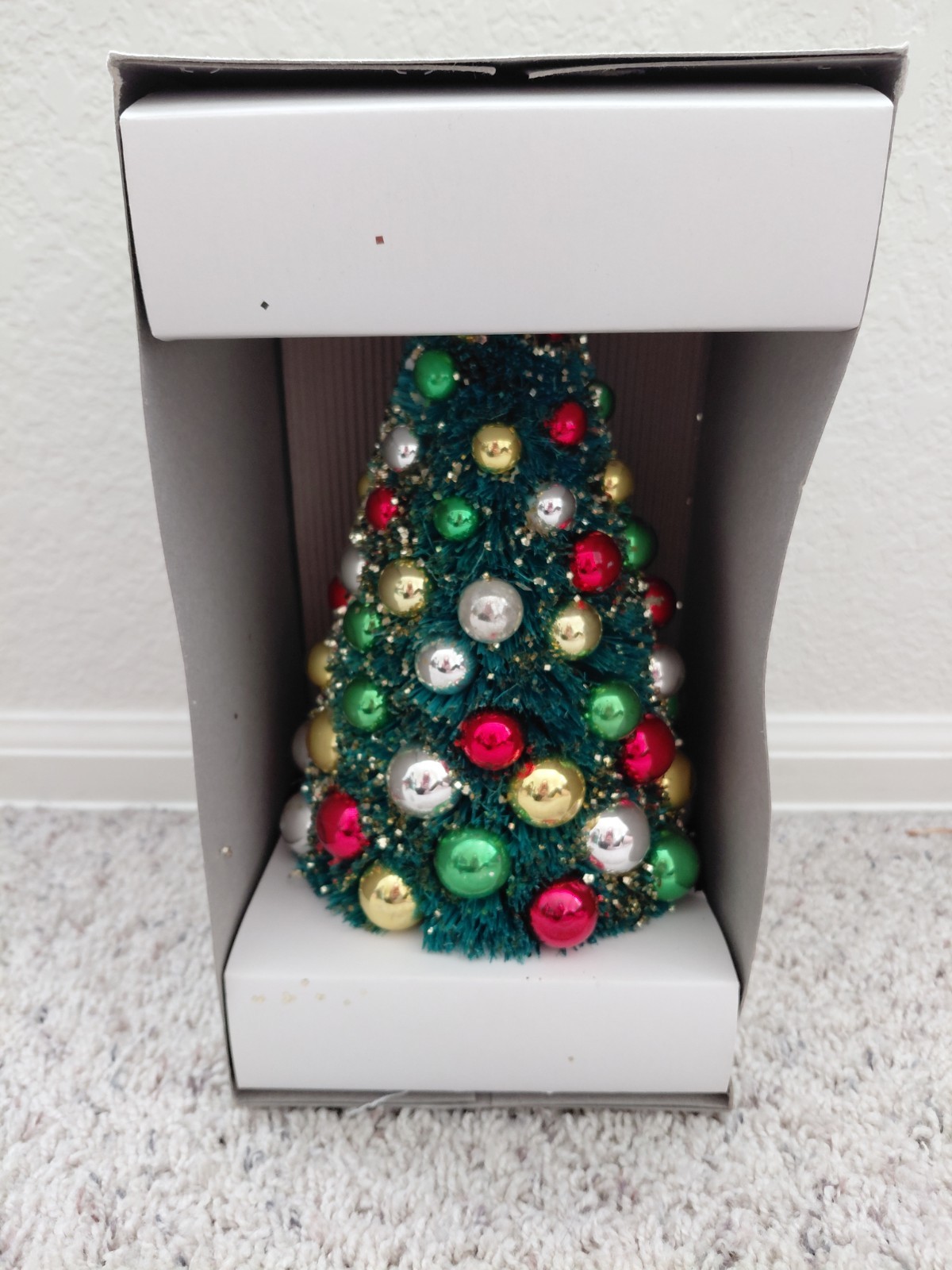 Christopher Radko Shiny Brite Bottlebrush Tree Christmas 12” Multi Color