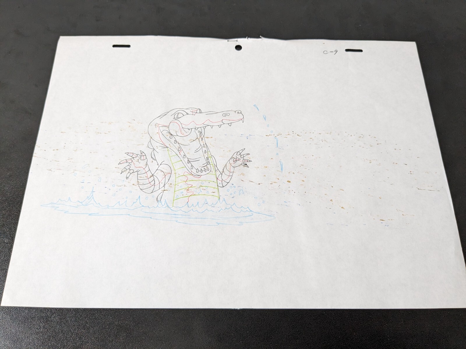MY FATHER’S DRAGON/ELMER NO BŌKEN Crocodile Lot 5 PRODUCTION CELS + PENCILS