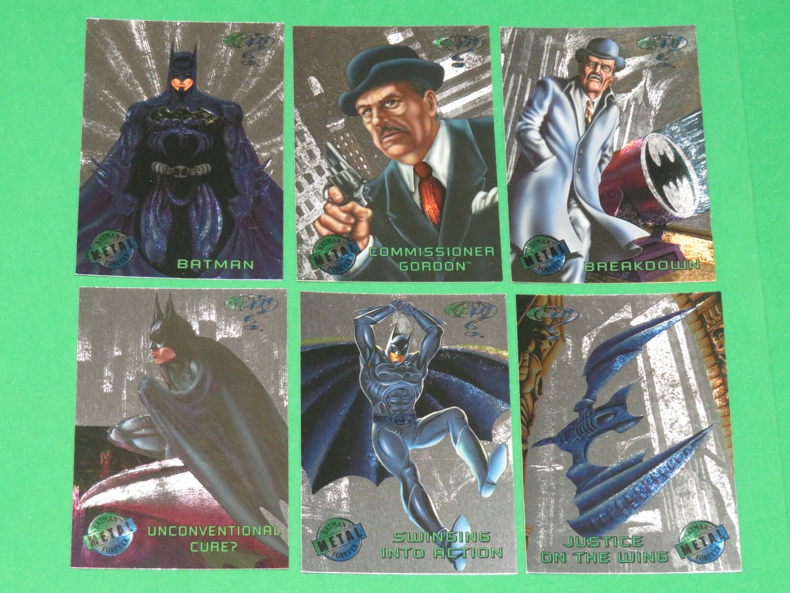 1995 BATMAN FOREVER METAL SILVER FLASHER PARALLEL 100 CARD SET DC UNIVERSE FLEER