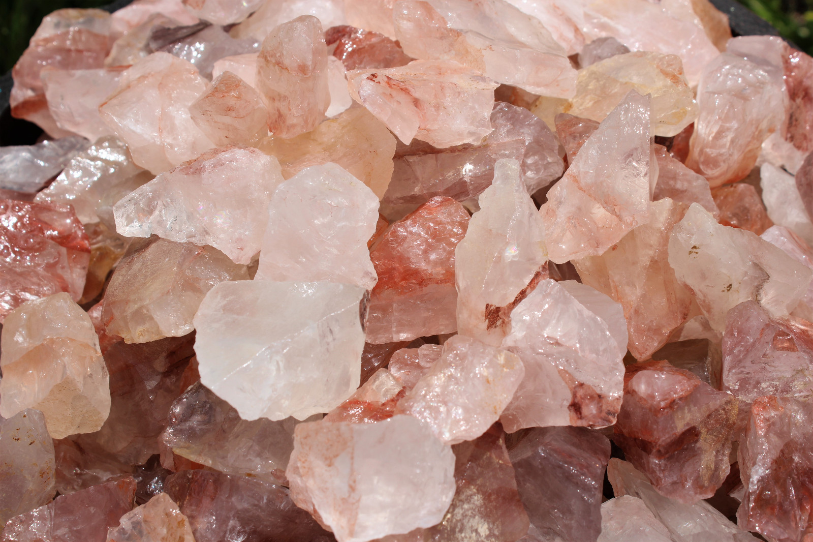 1/2 lb Bulk Lot Natural Rough Fire Quartz Crystal, Raw Hematoid Mineral (8 oz)