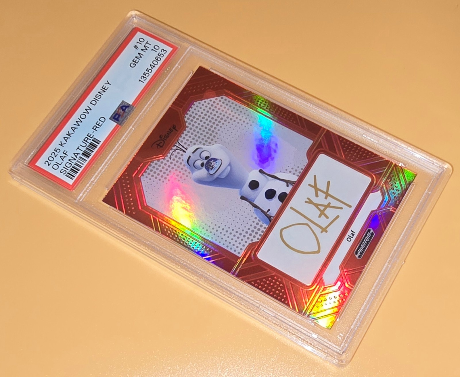 Olaf from Frozen PSA 10 Low Pop 1 Signature Red #d 2025 Kakawow Disney Phantom