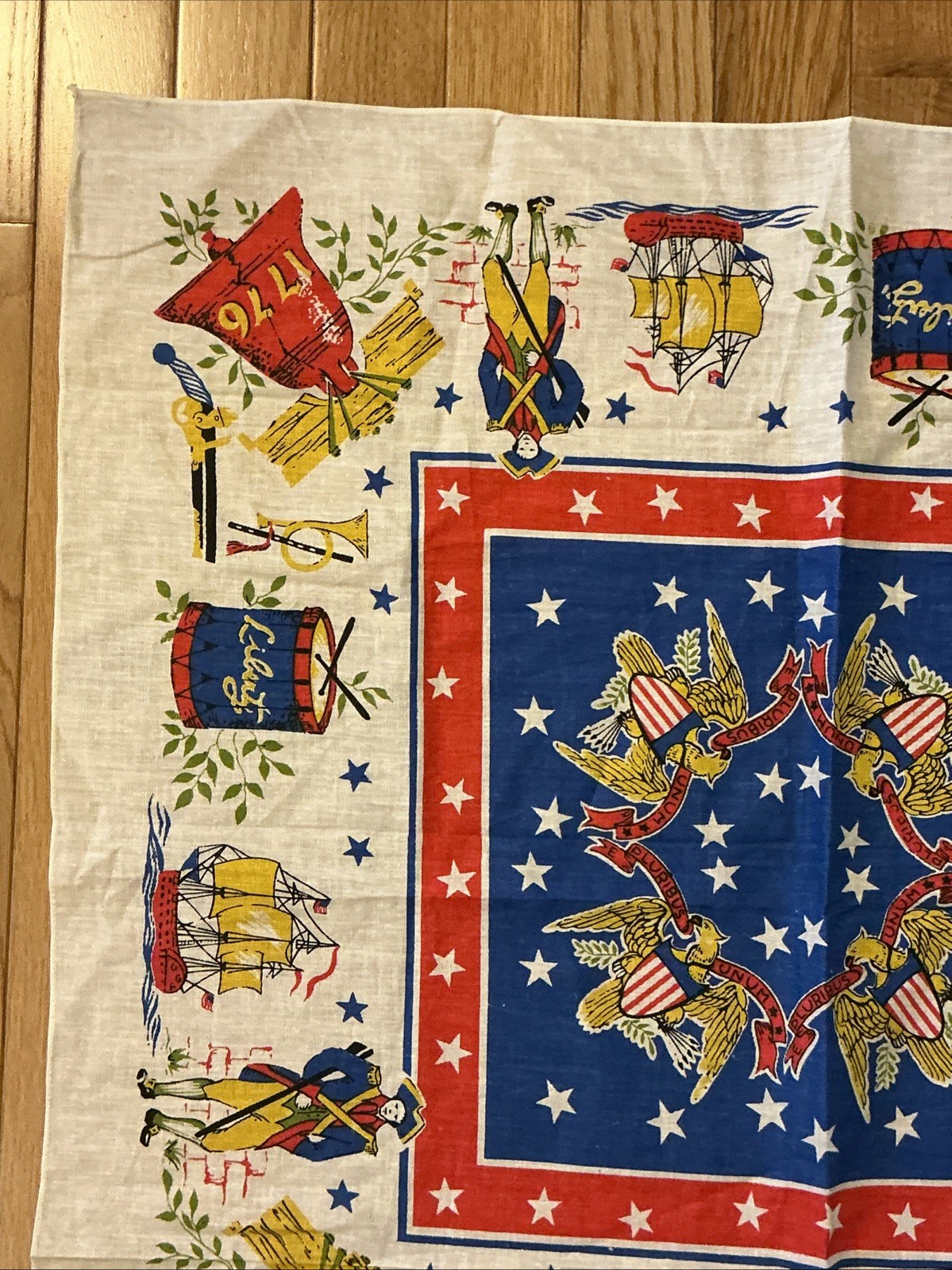 1976 Bicentennial Bandana Scarf 1776 Liberty Cotton USA RN 13962 VTG 24”
