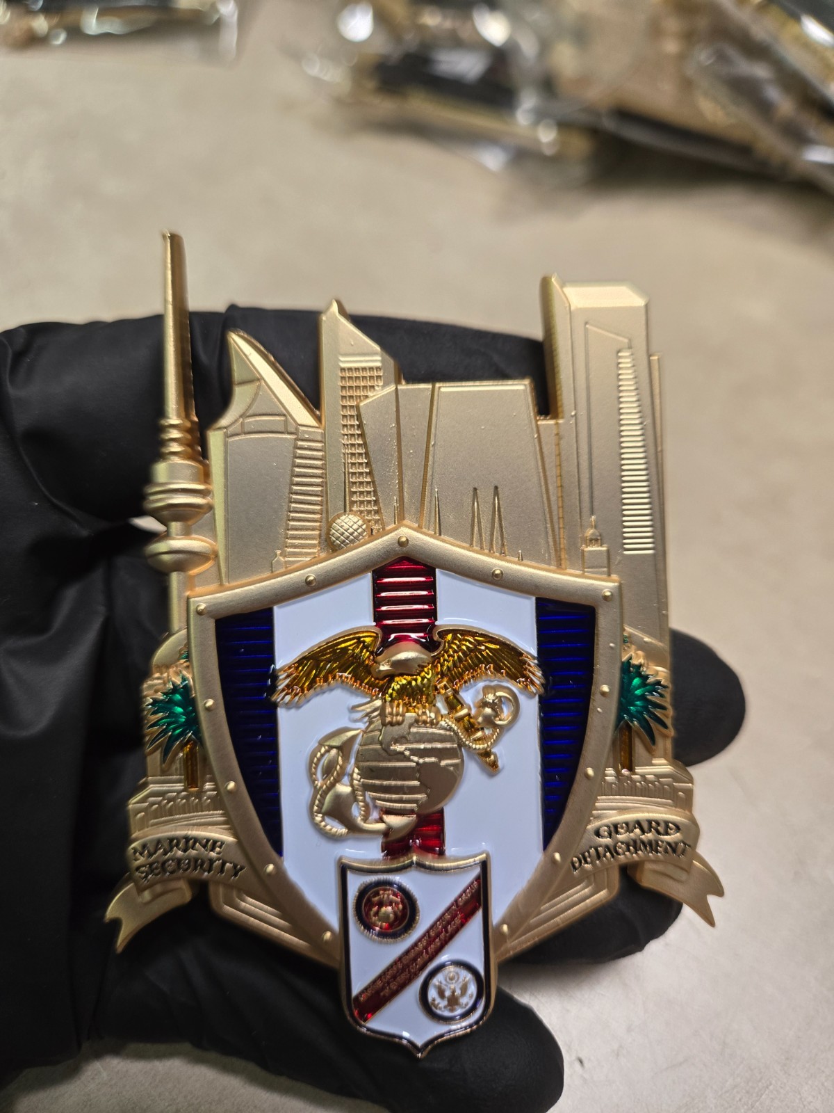 U.S Embassy Marine Security Guard Detachment Challenge Coin Kuwait City Rare!