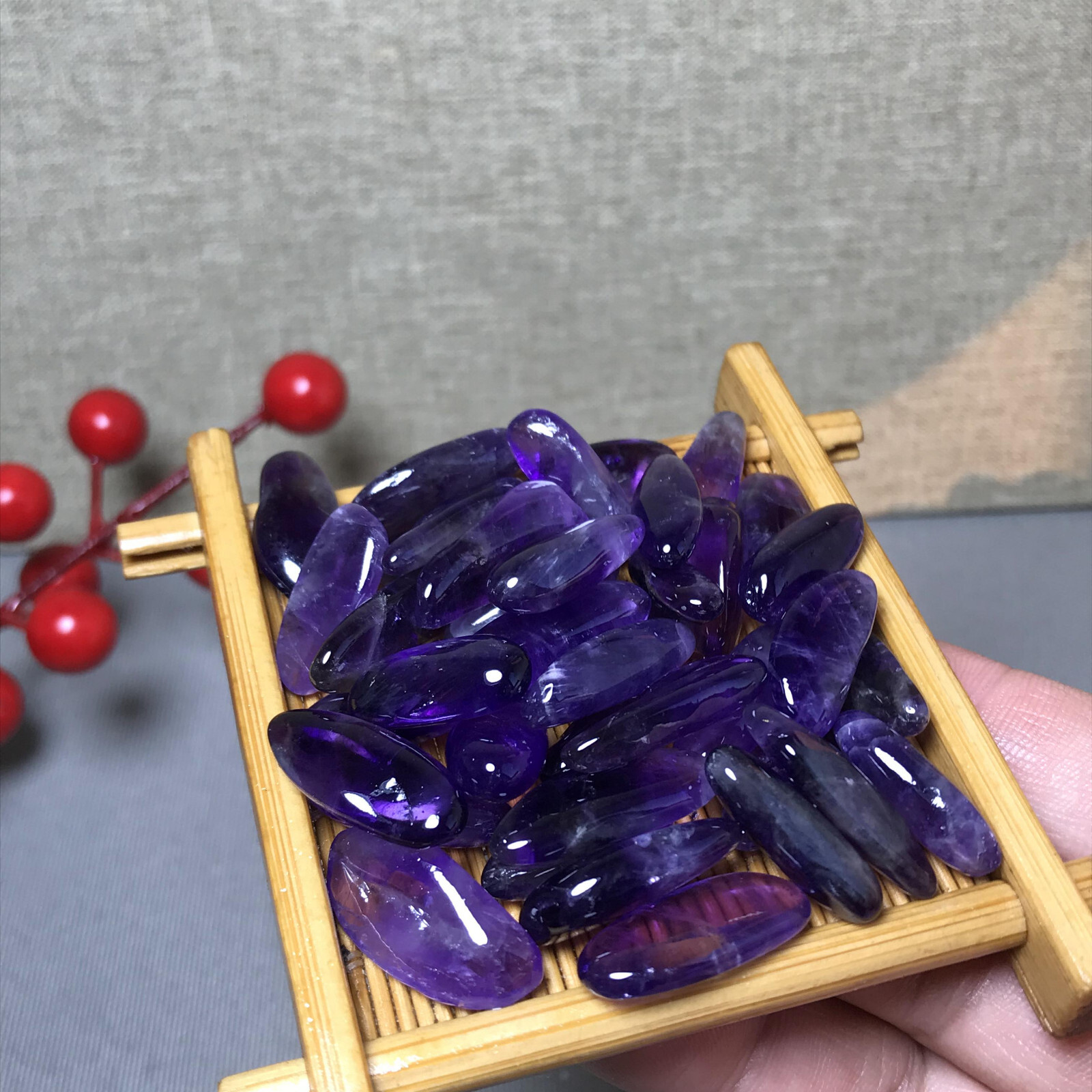 40pcs Natural Dreamy amethyst Crystal gemstone Polish Mineral Specimen A5604