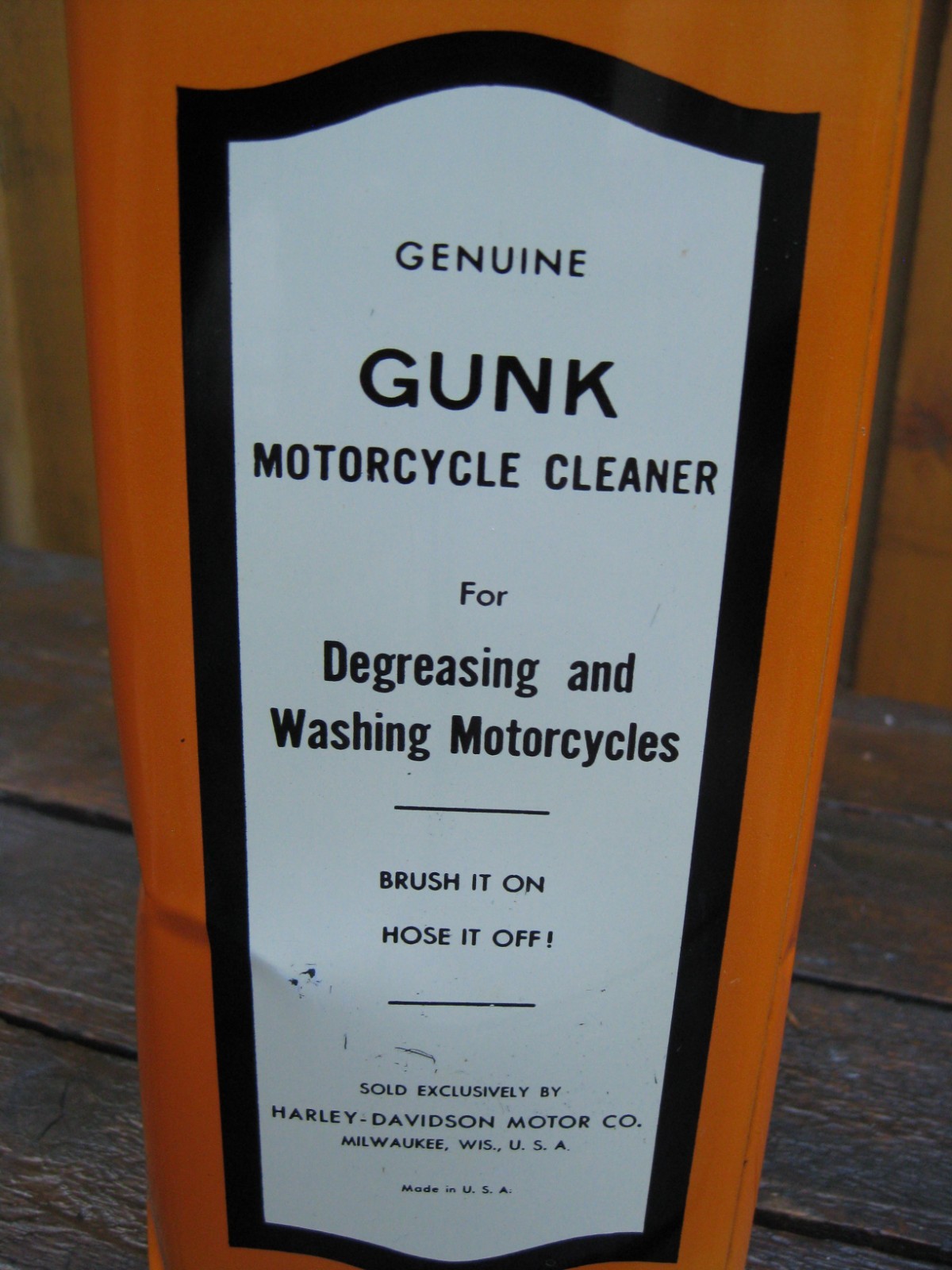 Rare Original Vintage 1 Gallon Harley-Davidson Motorcycle Gunk Cleaner Can Empty