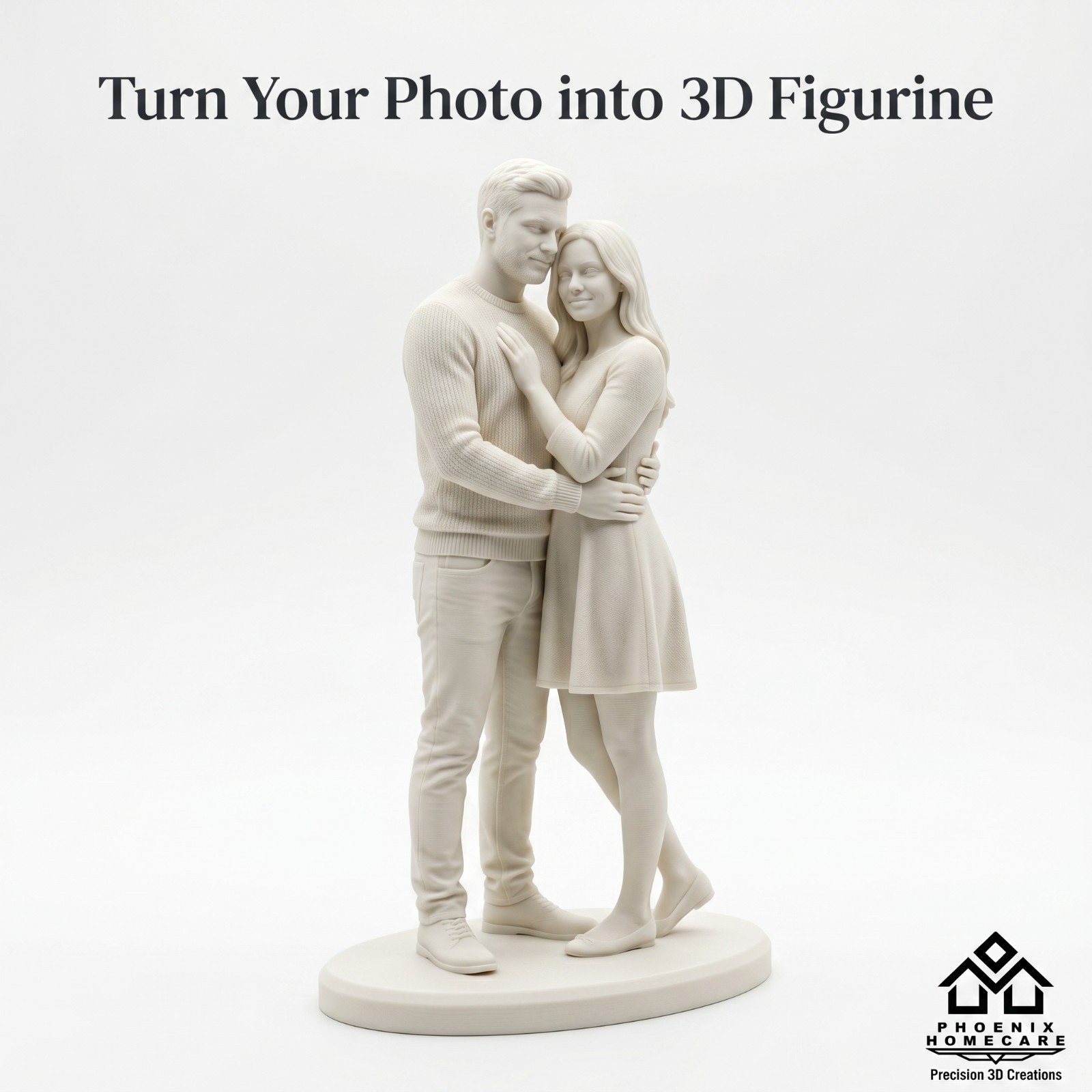 Turn Your Photo Into a 3D Figurine Personalized Couple Gift Statue