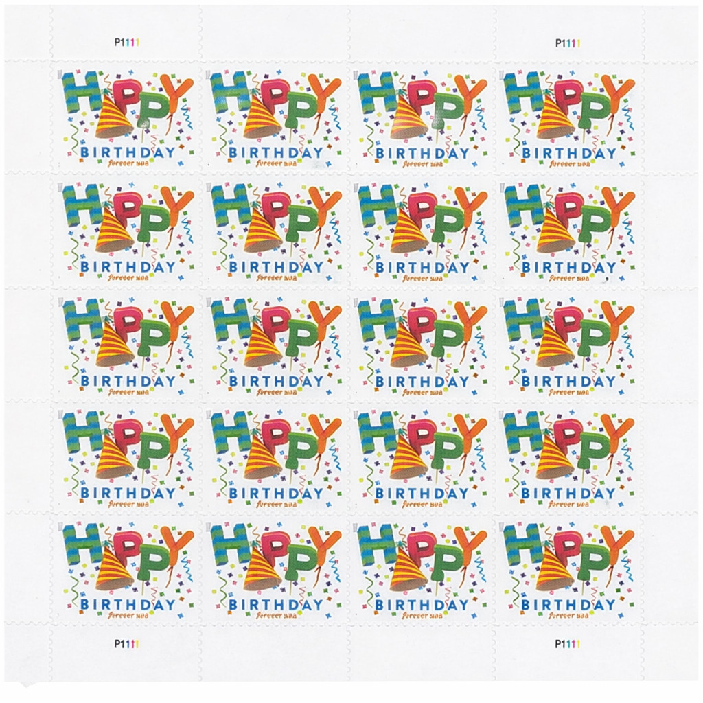USPS Postage Stamps Sheet of 20 – Happy Birthday – First Class Letter