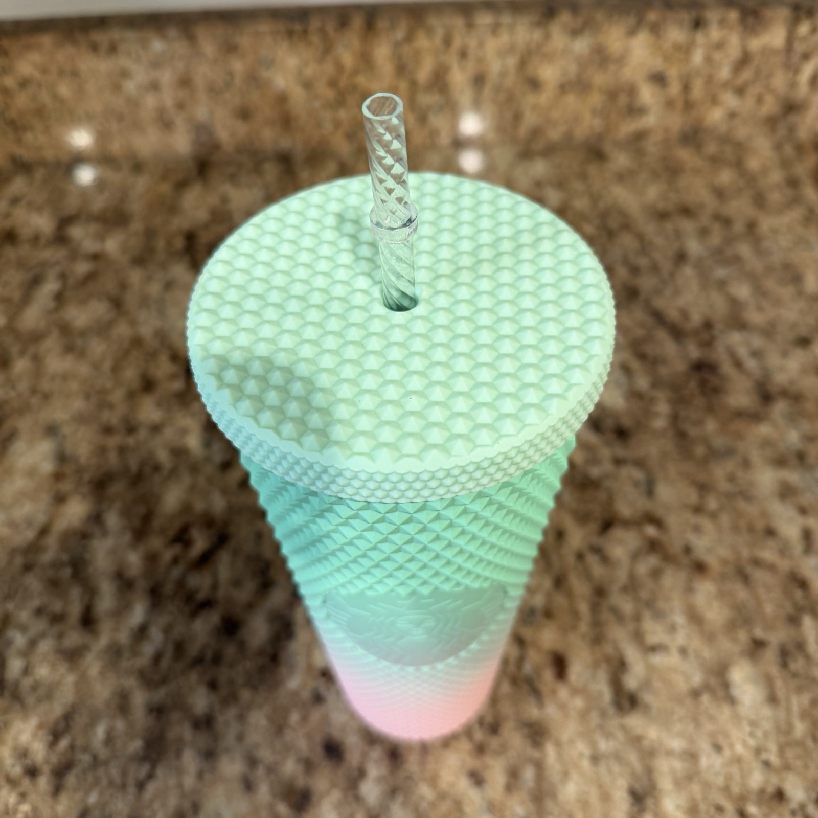New Starbucks Limited Edition Watermelon Ombré Studded Cup Tumbler Pink Green