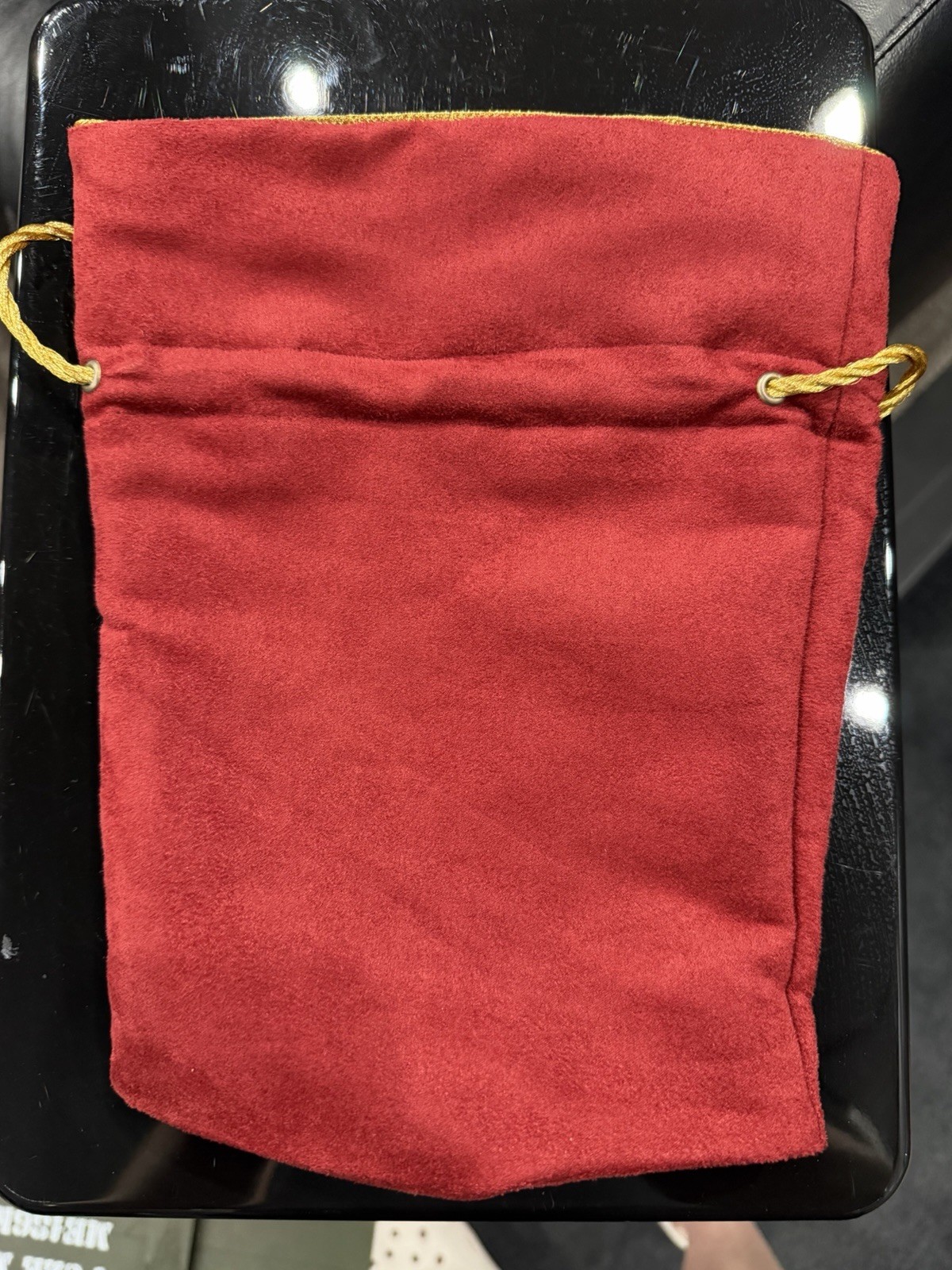 XR Crown Royal Red & Gold Drawstring Bag with Gold Trim Distillery Theme