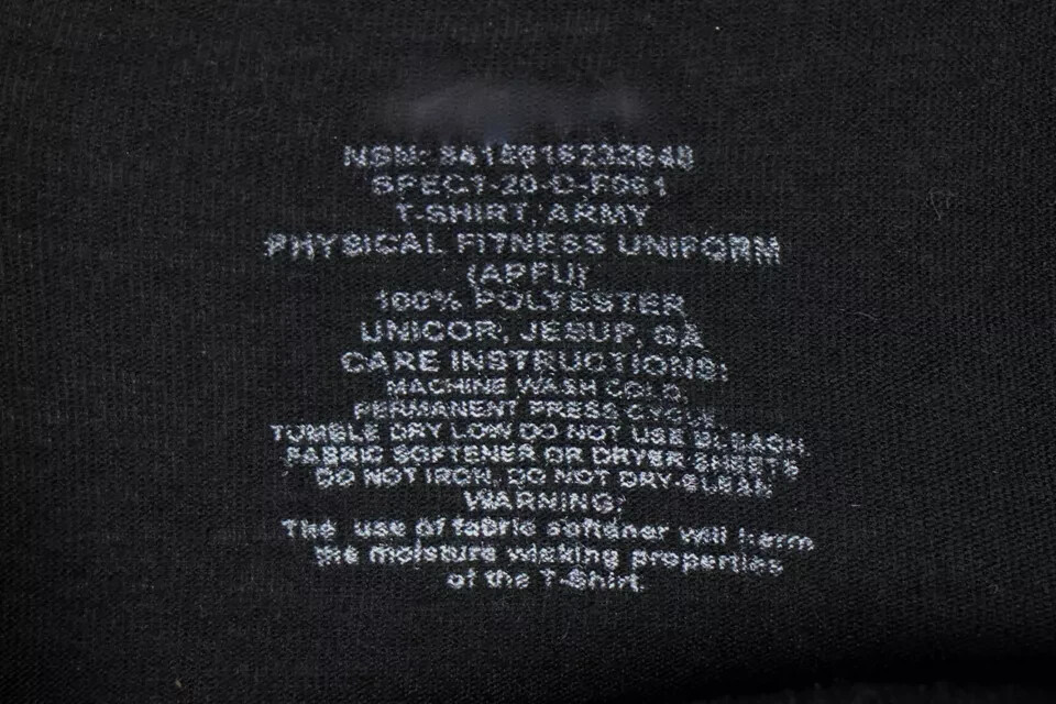 MEDIUM – Men’s APFU Long Sleeve Shirt Army Black and Gold PT Fitness Shirt EXC