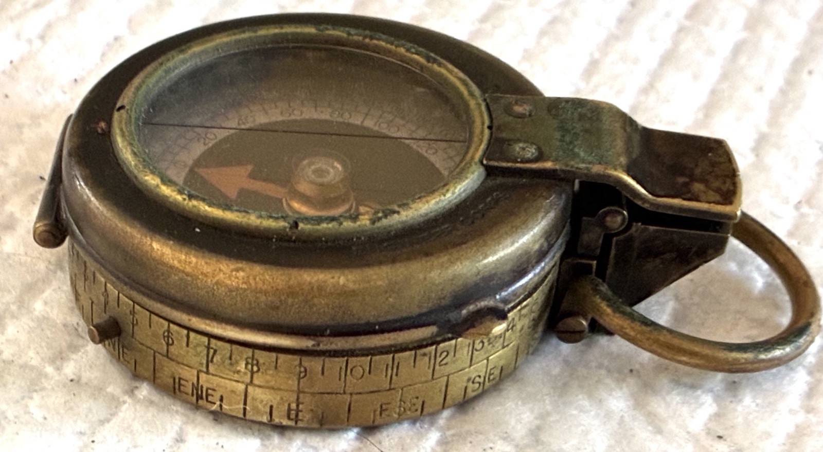 WWI Verner’s Pattern 1918 Brass Compass C-E No 47574 With Leather Case