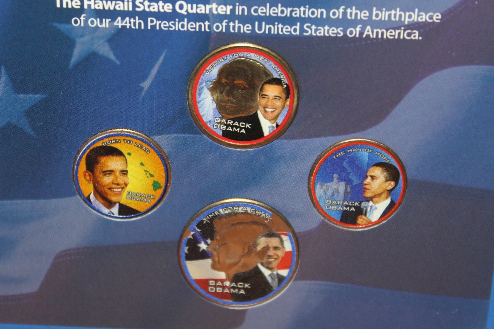 Barack Obama Commemorative Coin Set in Display Case, U.S. Politics 2009-2017