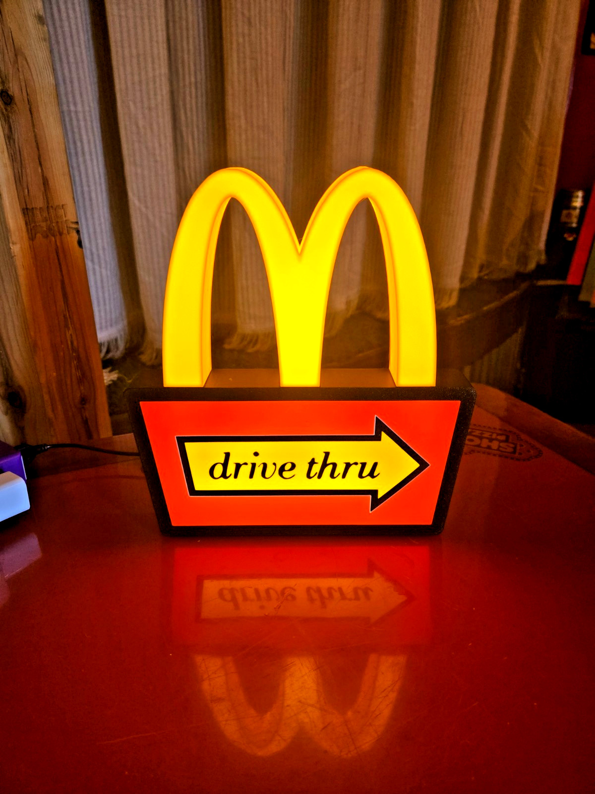 McDonalds Vintage Drive Thru – USB Lighted LED Sign – Man Cave – Arcade – Retro