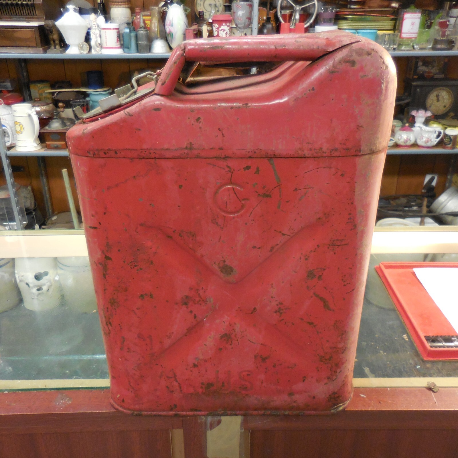 Vintage US G 5 Gallon Military Gas Can Metal US Metal Container