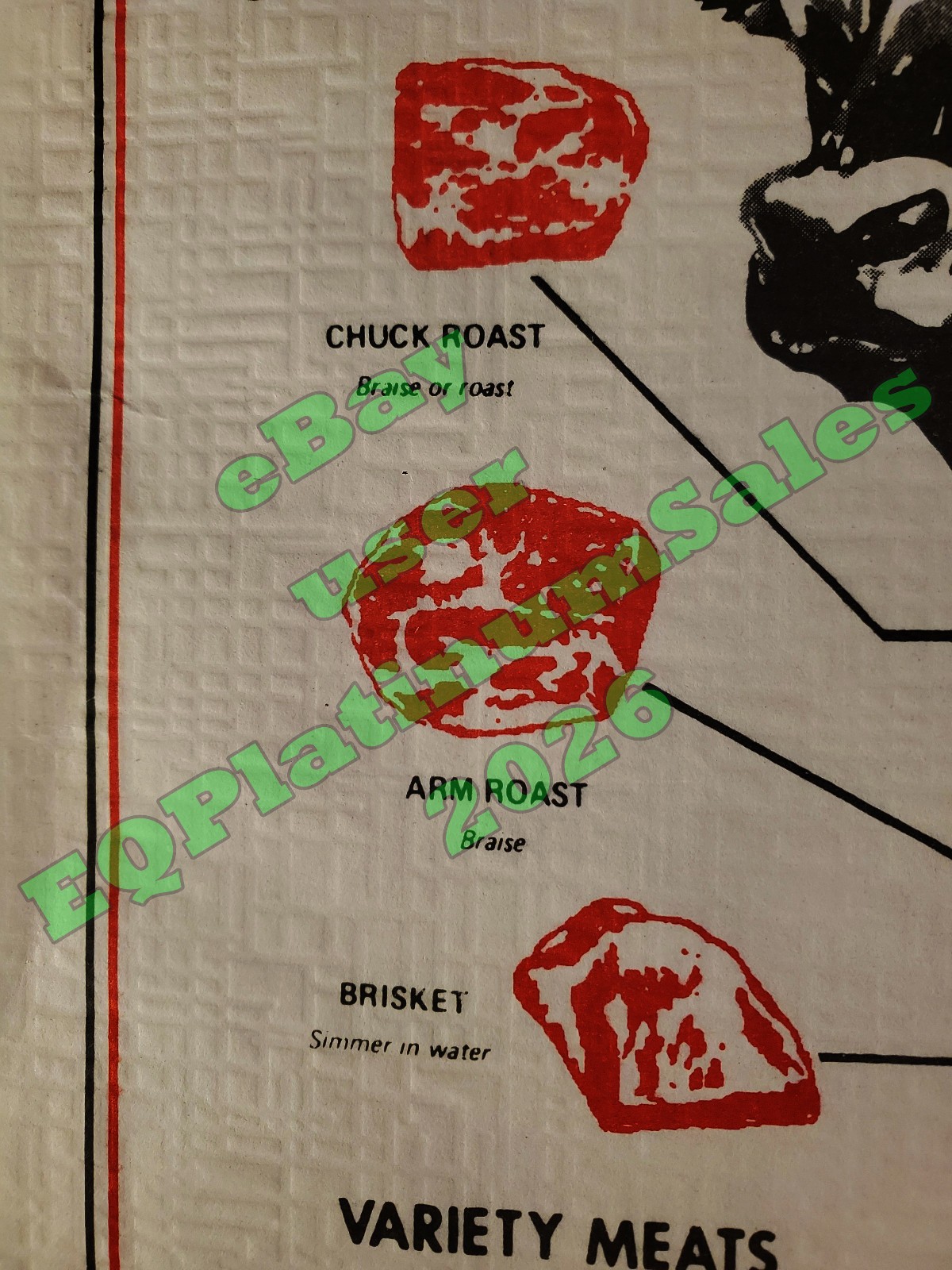 *Original* Frank Giuffrida’s Hilltop Steak House Restaurant Placemat (Framed)