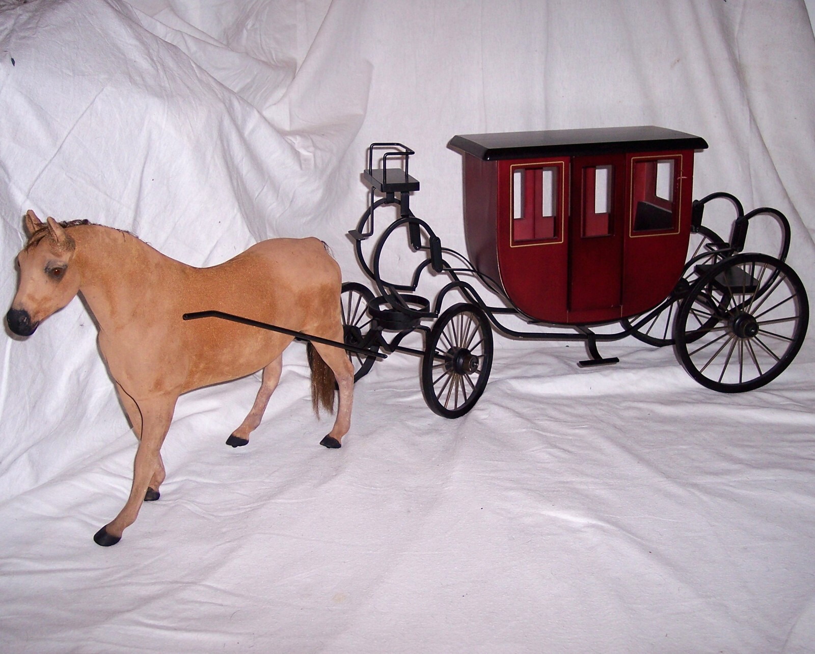 Byers‘ Choice Large Horse Carriage Coach Wood Metal Impressive Collectible!