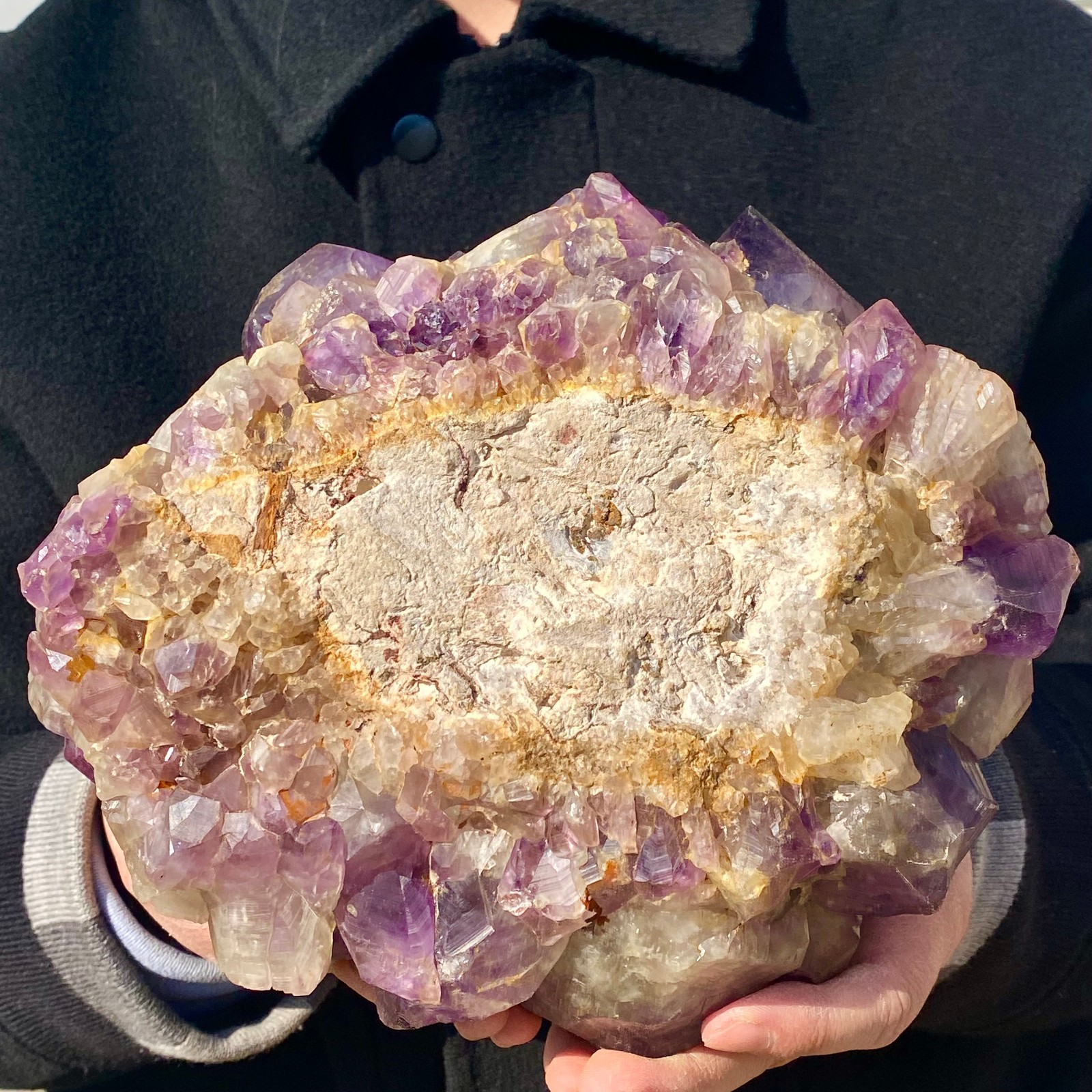 9.03LB Natural amethyst Cluster Quartz Crystal backbone mineral Specimen Healing