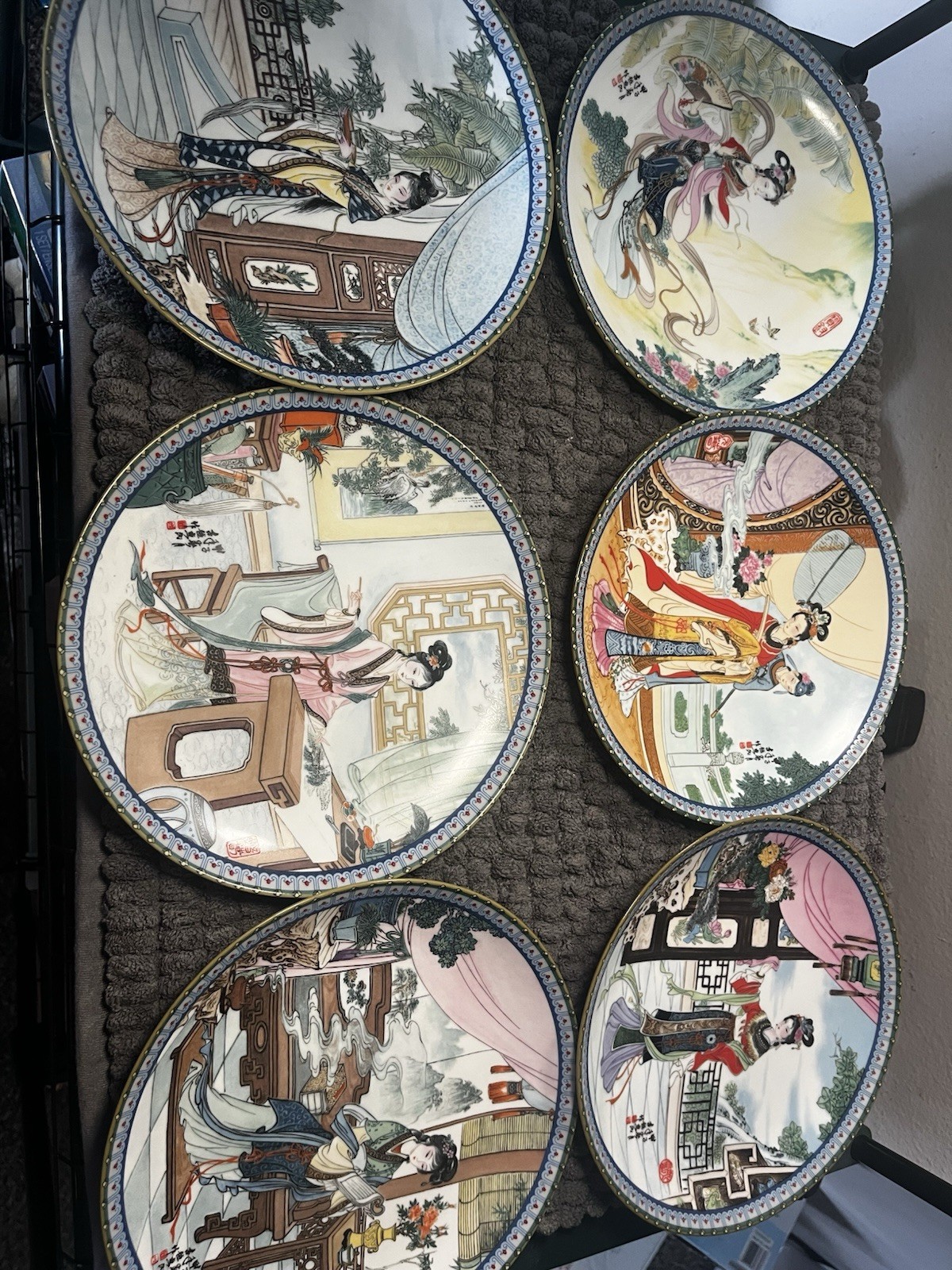 Collectable 1985-1987 Imperial Jingdezhen Porcelain Plates Set Of 6