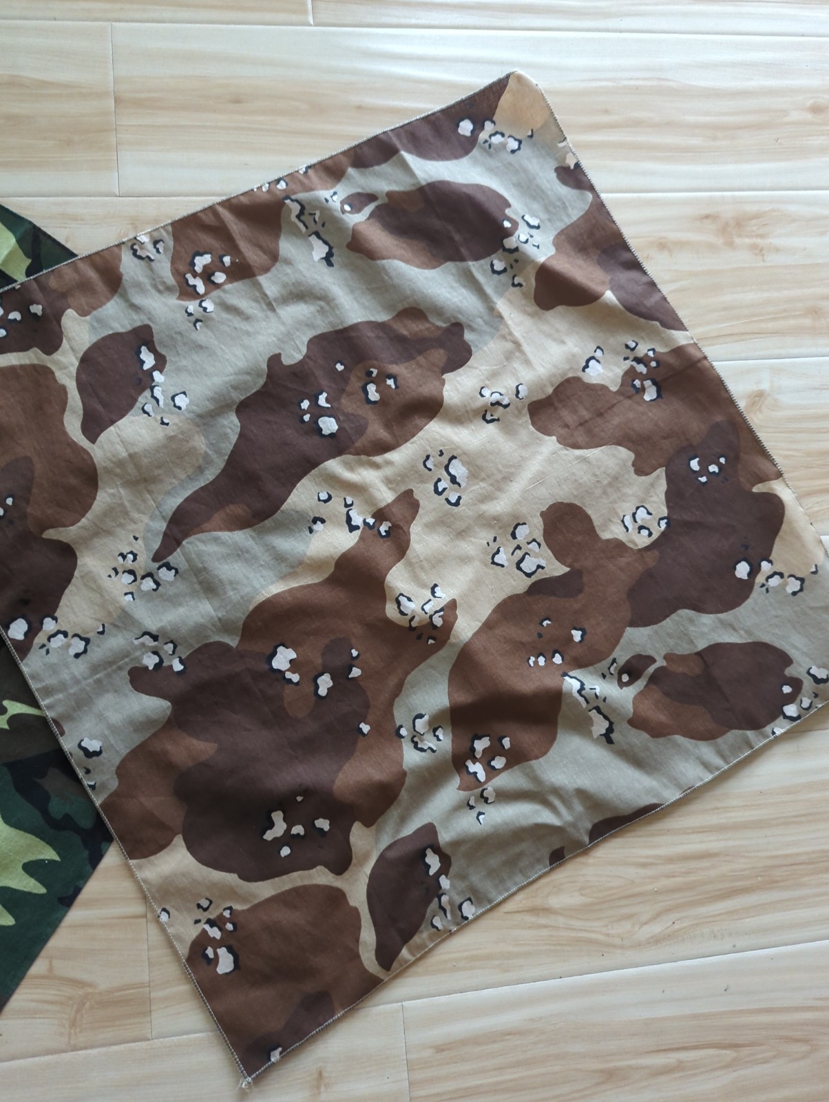 3 Vtg 90s Made In USA Desert Storm Camouflage Bandanna W Eagle Graphic
