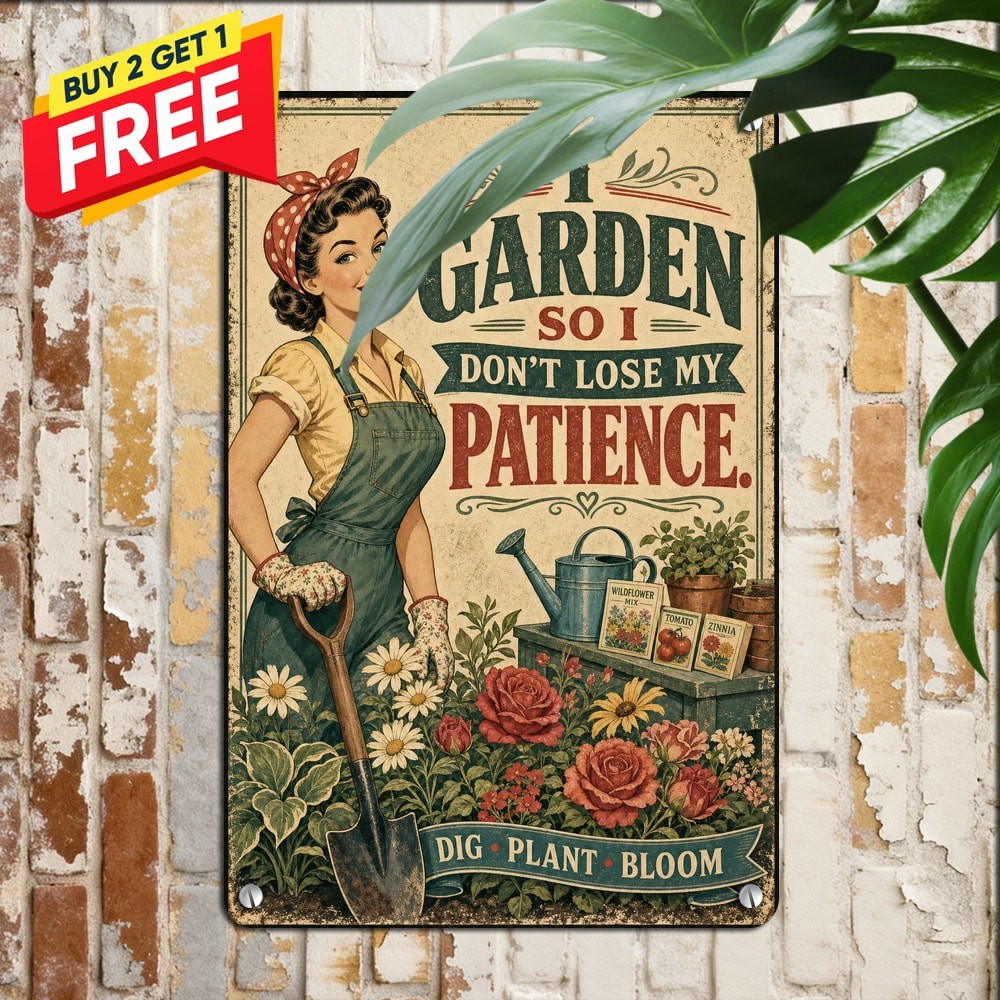 Gardening Because Murder Is Wrong Sarcastic Quote Yard Decor Metal Sign