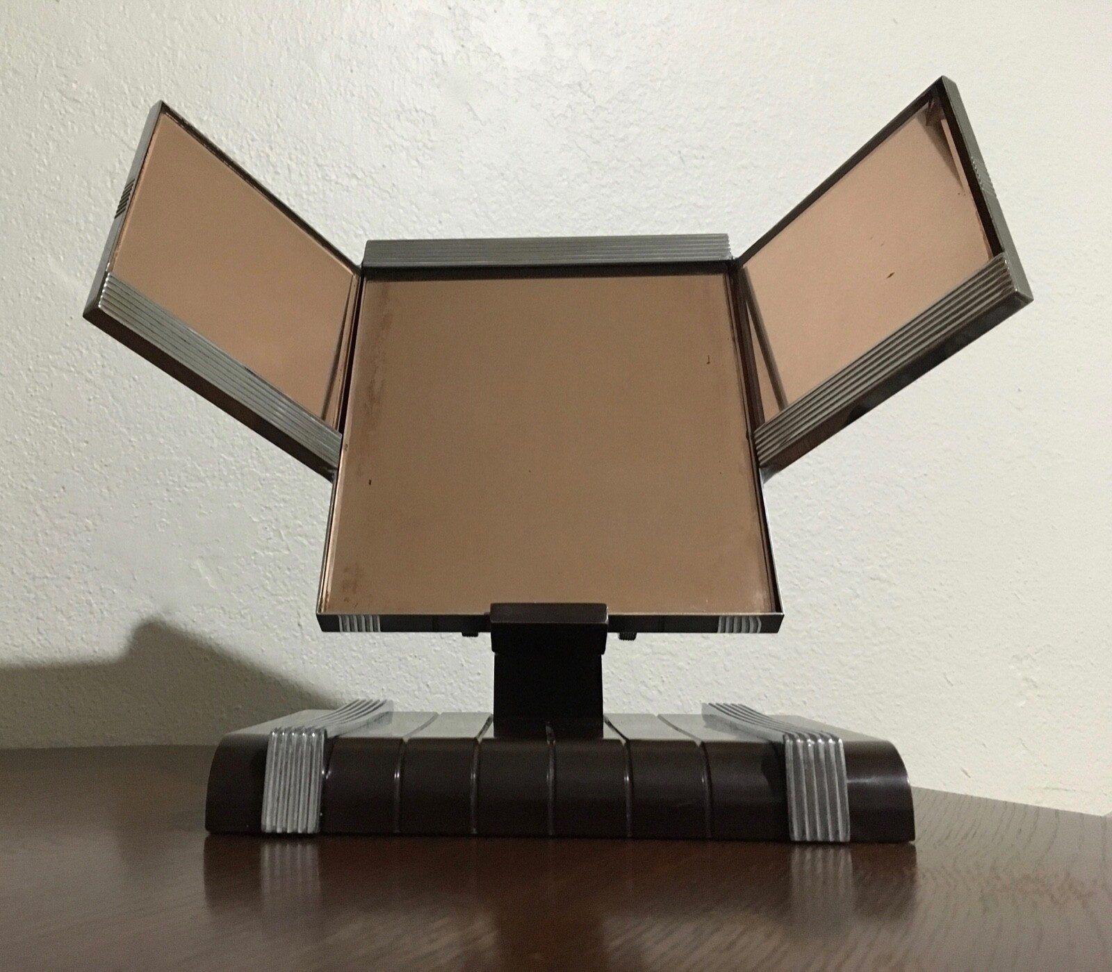 Vintage Art Deco Triptych Vanity Mirror – Made by American Optical Company – USA