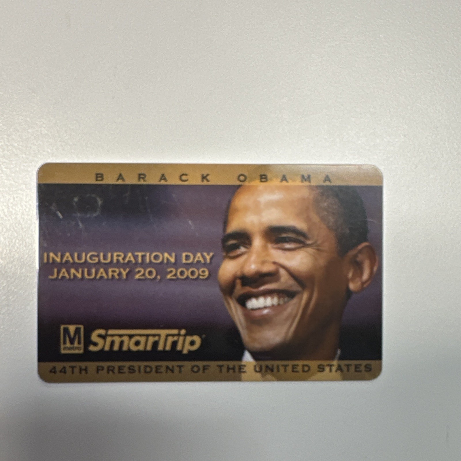 Rare Unused Obama Inauguration 2009 Limited Edition DC Metro Pass