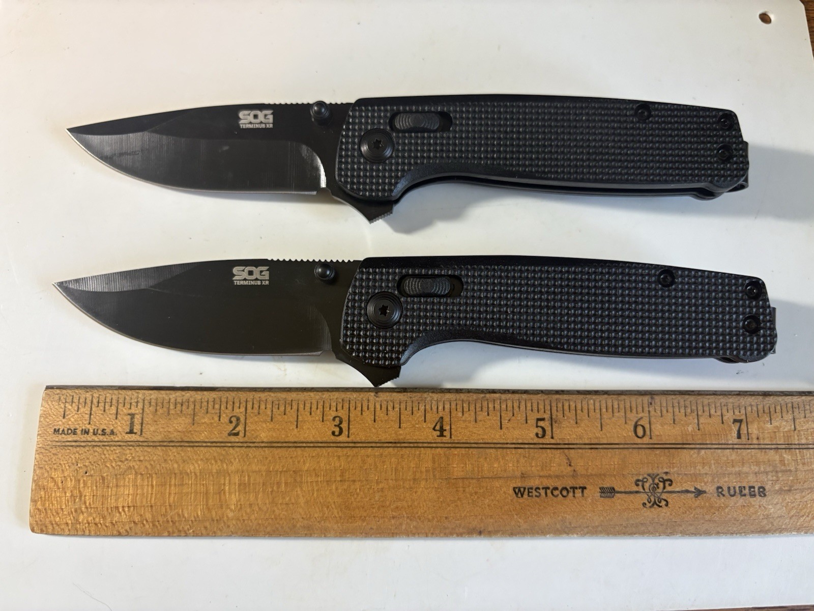 2-SOG Terminus XR Style 2.75”D2 Black Blade Folding Knife Flipper EDC Pocket NEW