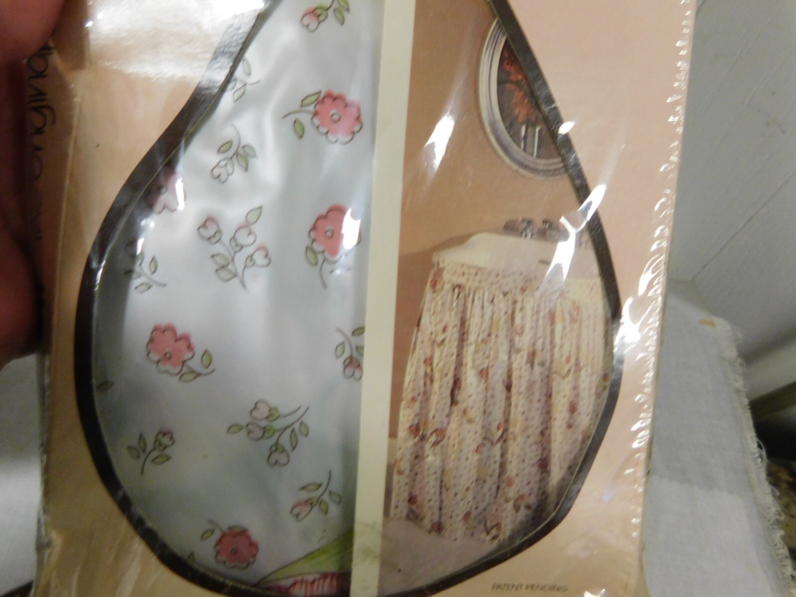 Skirt – It Easy Care Vinyl Sink Skirt Pink on White Floral NEW/ Old Stock