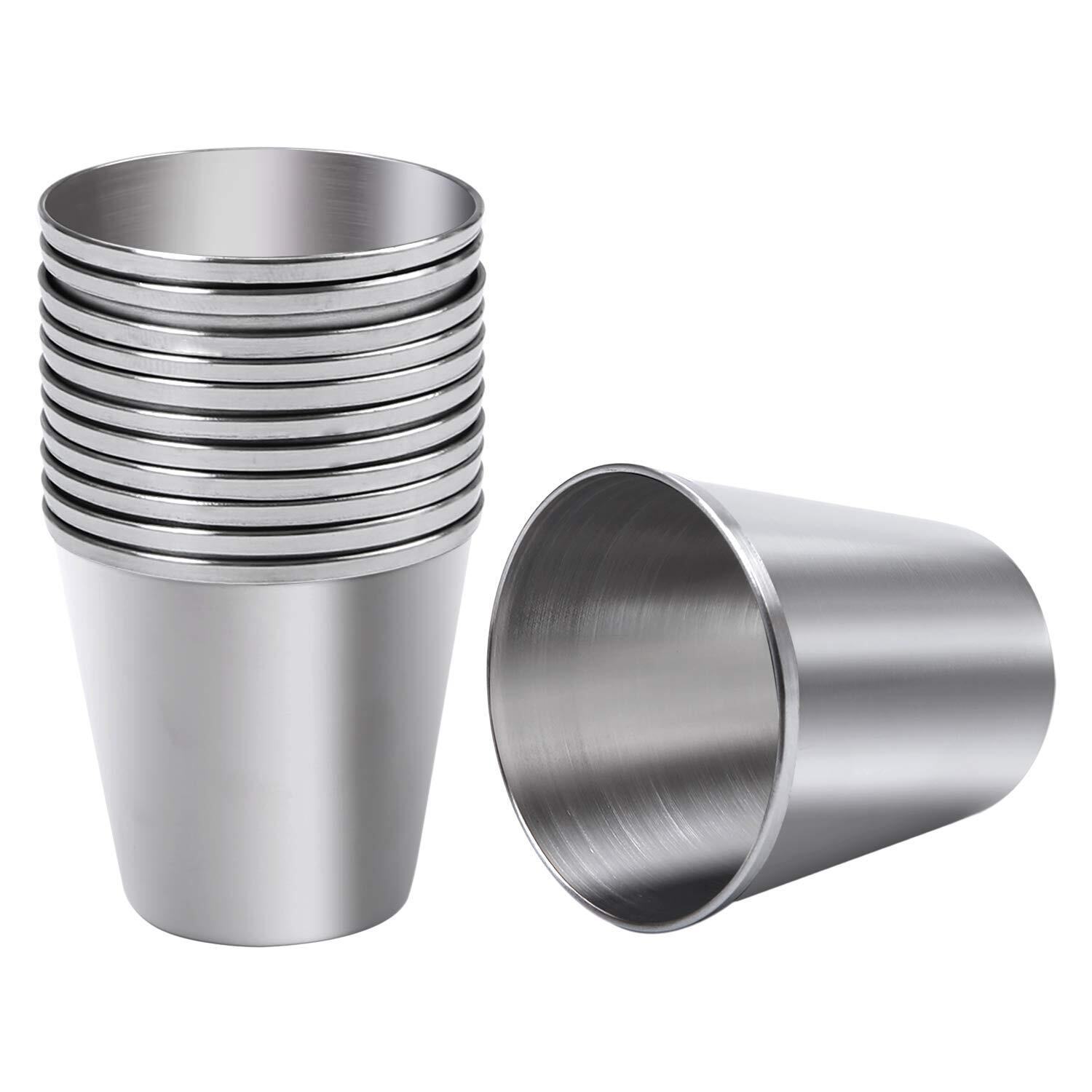 Stainless Steel Shot Cups 12-Pack 1-Ounce Tumblers for Drinking Durable Use