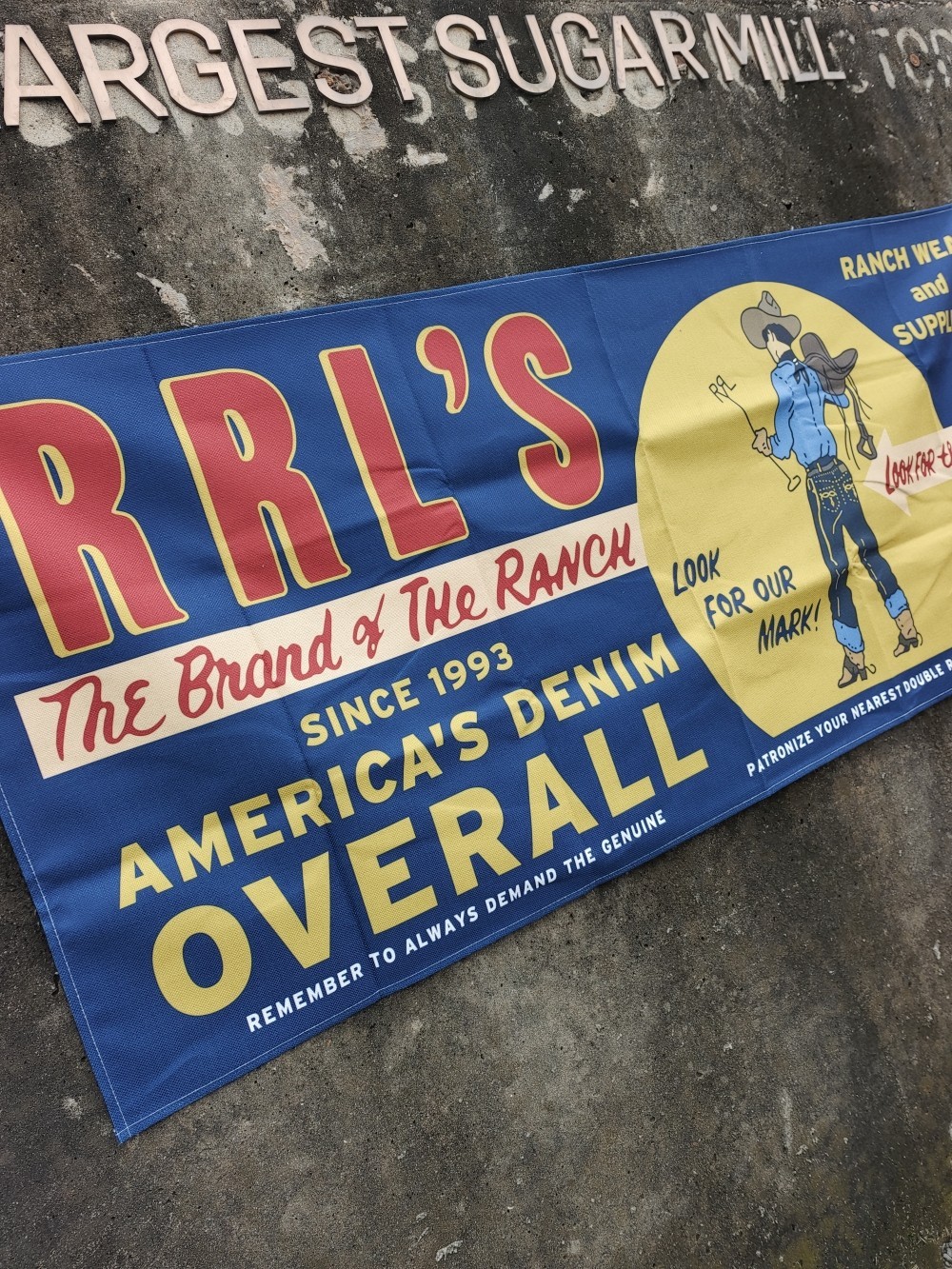 RRL Double RL Vintage Style Western Cowboy Bandana Wall Banner