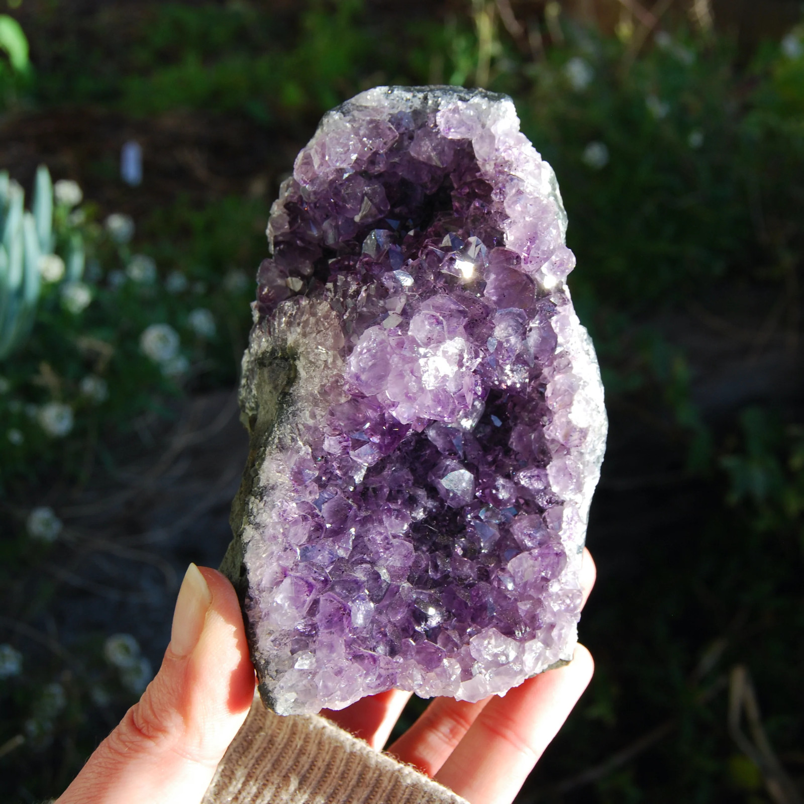 4.25in 1.3lb Amethyst Geode Crystal Cathedral Cluster Uruguay Self Standing