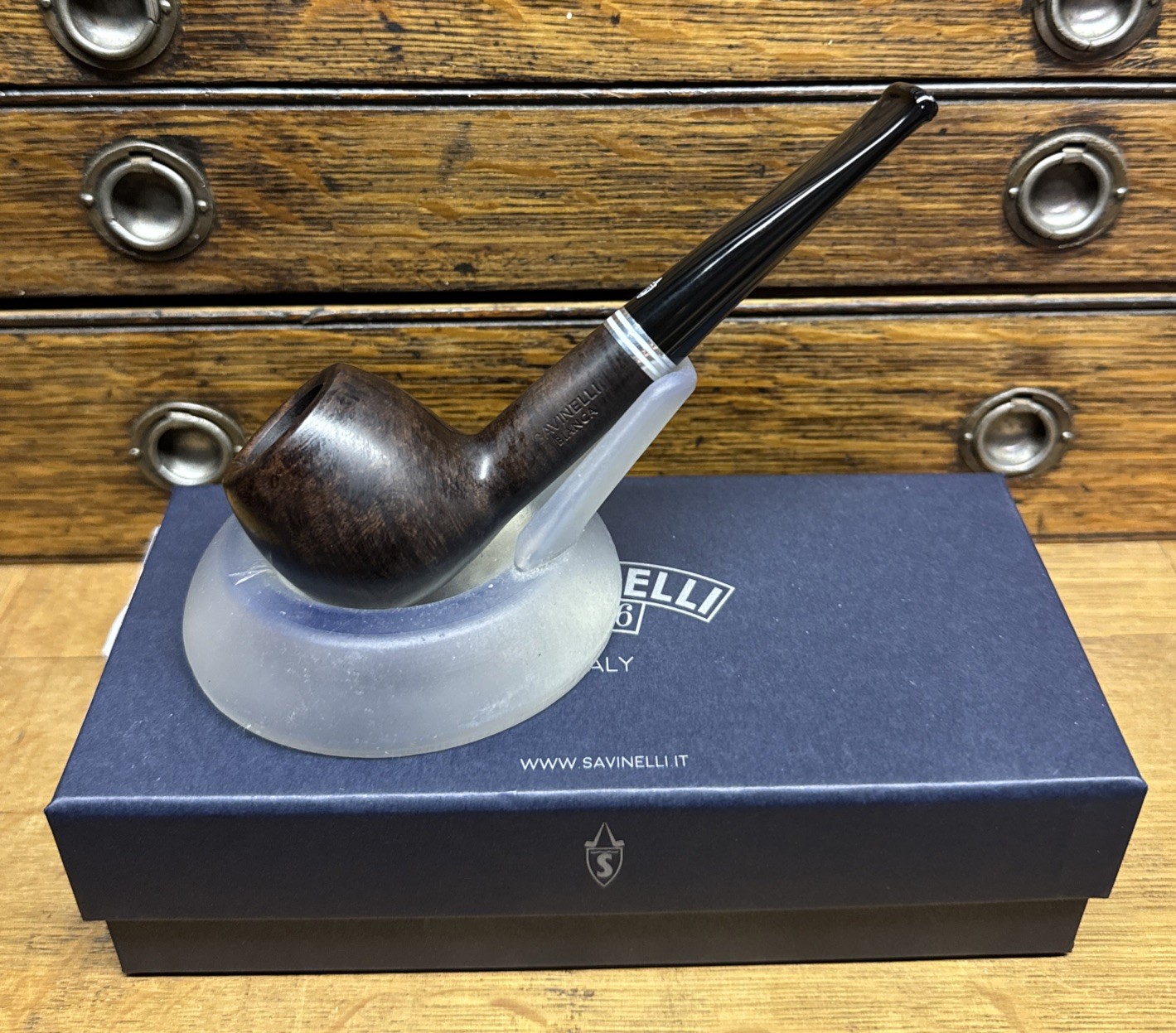 Savinelli Bianca Smooth Apple 207 (6mm) Italian Estate Pipe 🇮🇹