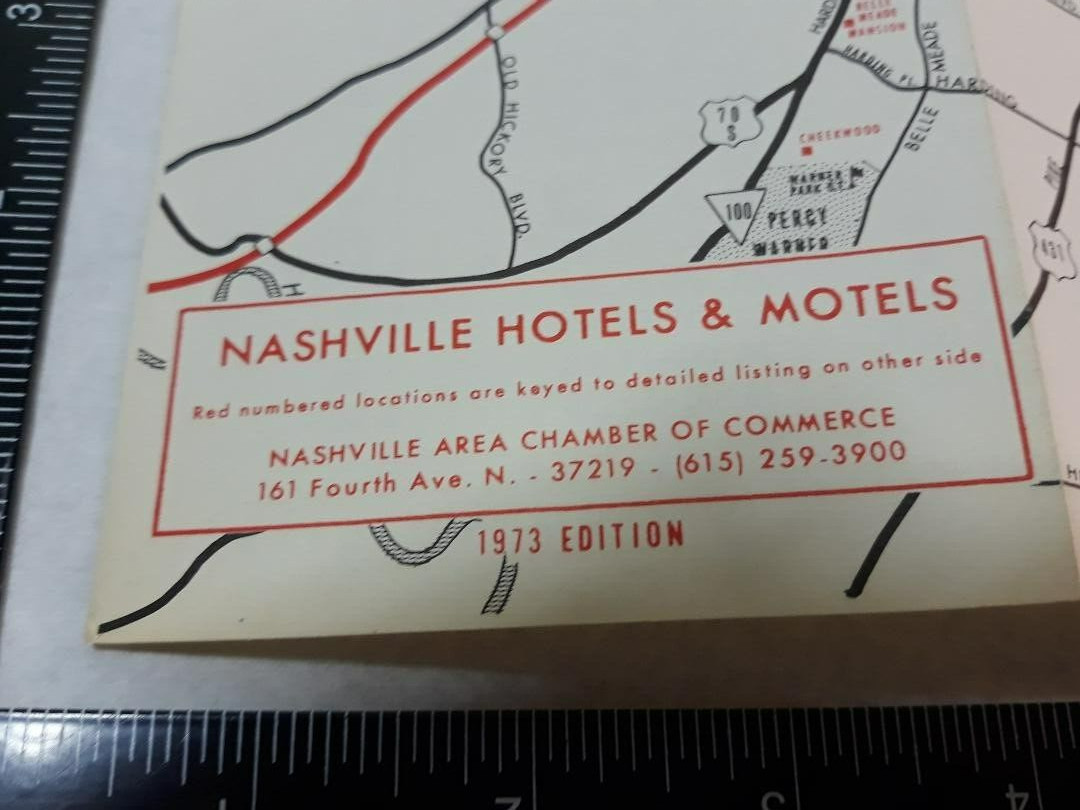 Vintage 1979 NASHVILLE Music City Road Map Brochure Tennessee Capitol