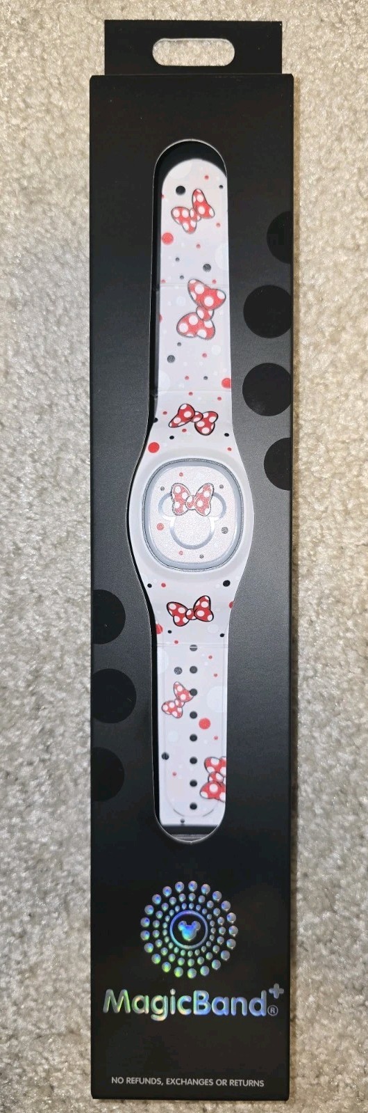 NEW Disney Parks Magic Band Plus + Minnie Mouse Bow White Red Polka-Dot UNLINKED