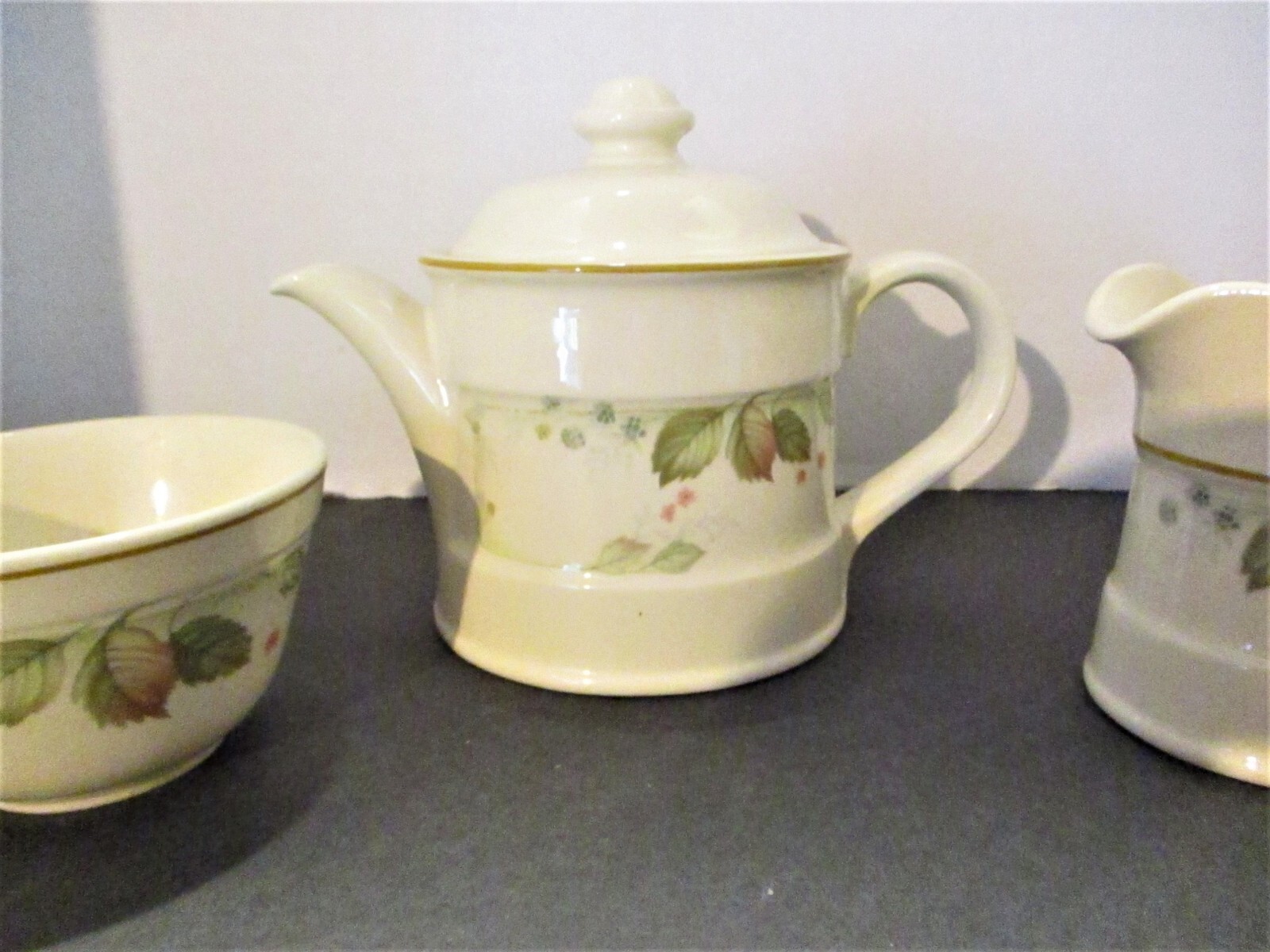 Vtg Steelite International Small Teapot Creamer & Sugar Bowl Set