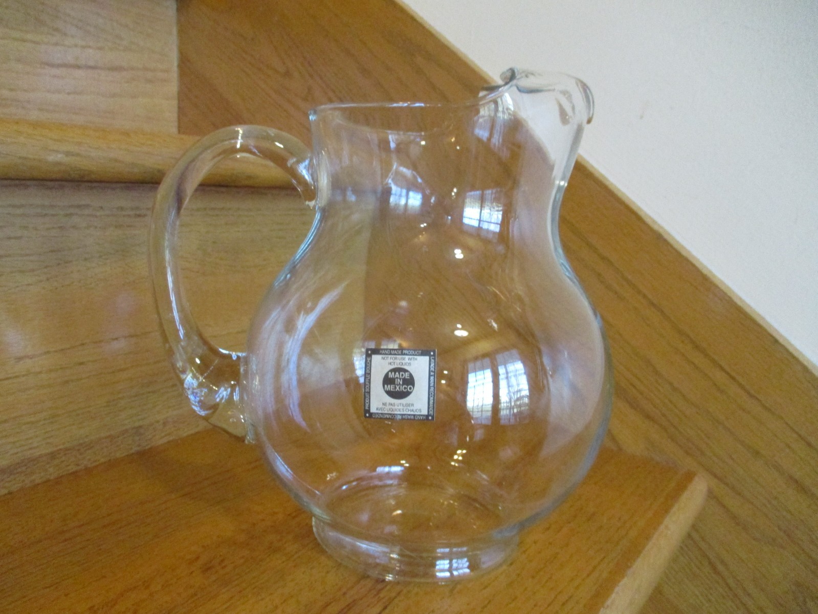 Longaberger Glass Pitcher Hand Made in Mexico 2011 nib *shipping included!*