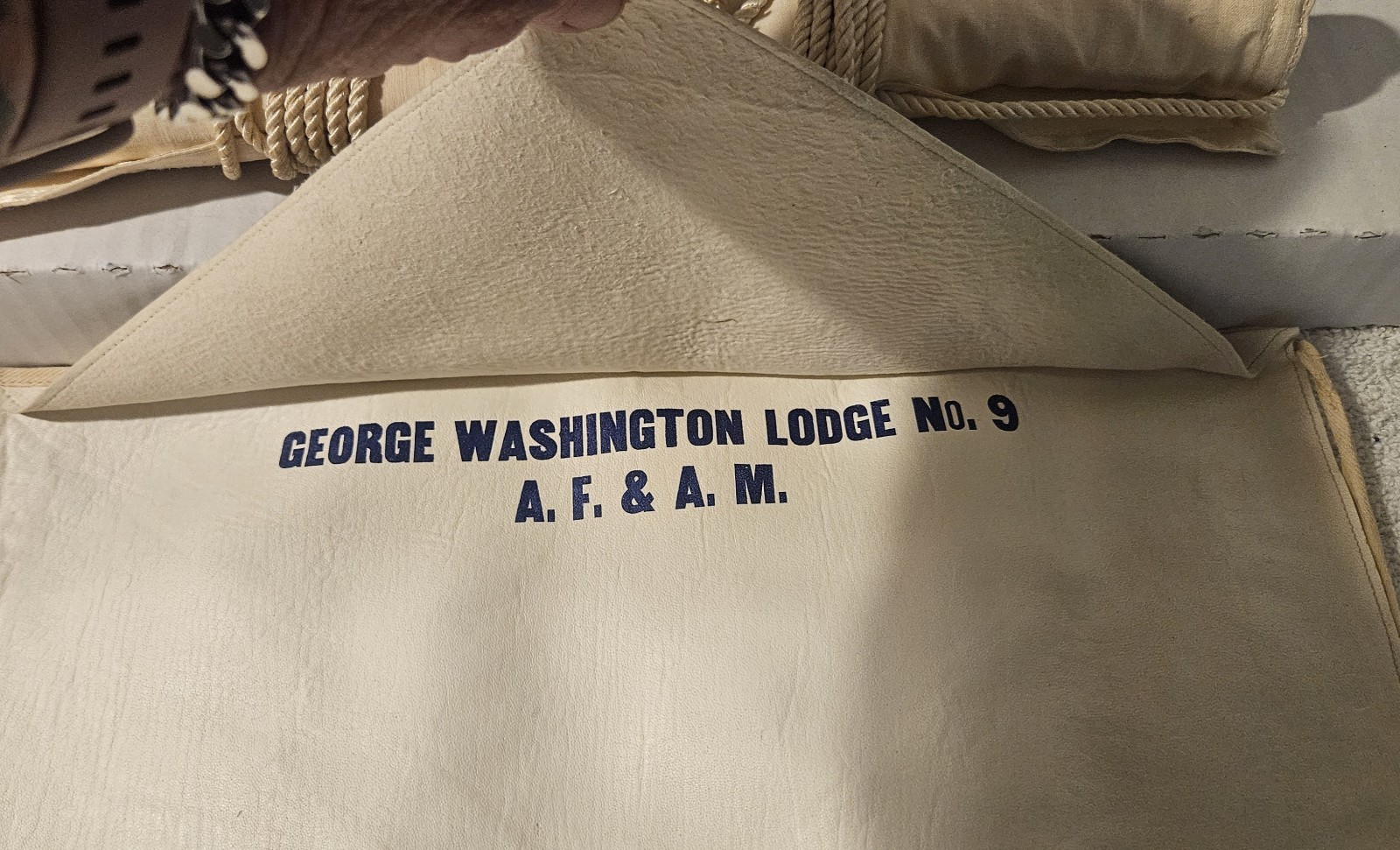 3 Antique FREEMASONS Aprons 100+ Years! Storage Tin Tubes